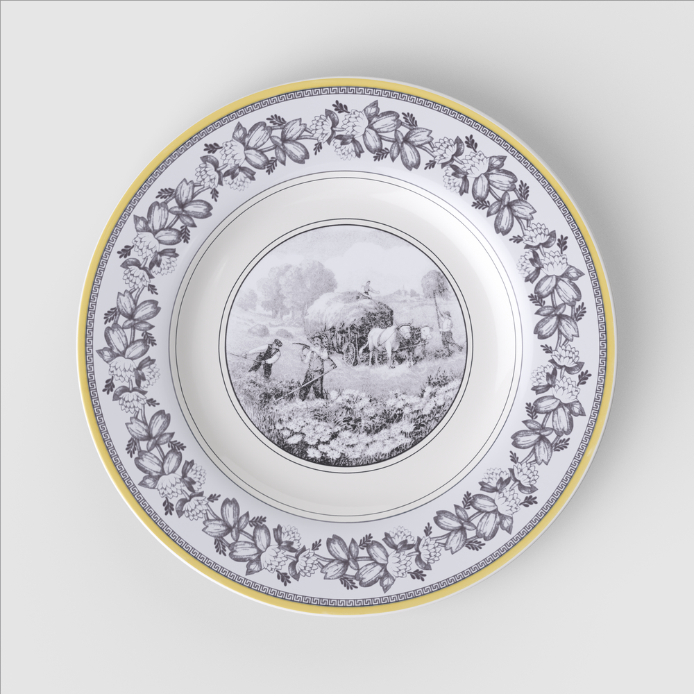 Audun Dinner plate - Multi-colored, 10.7'', Premium Porcelain