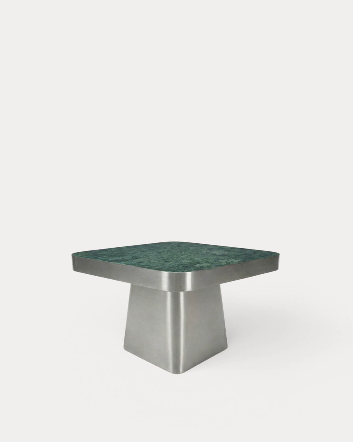 Ofelia - Mesa de Centro Cuadrada de Acero Inoxidable y Mármol (80x80 cm) Ofelia