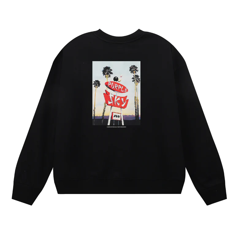 Purple Men's Long-Sleeve T-shirt Sweatshirt 1150
