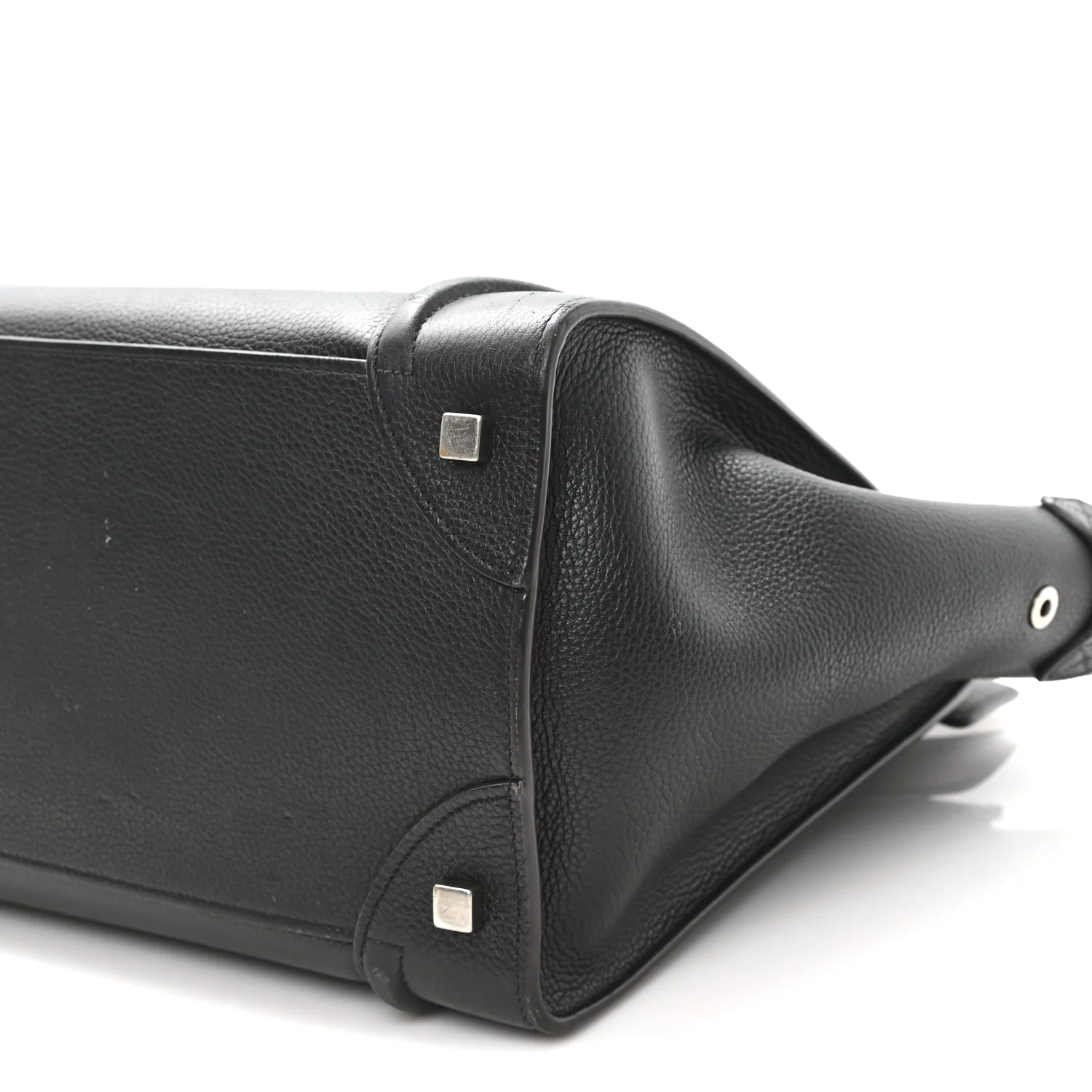 Drummed Calfskin Mini Luggage Black