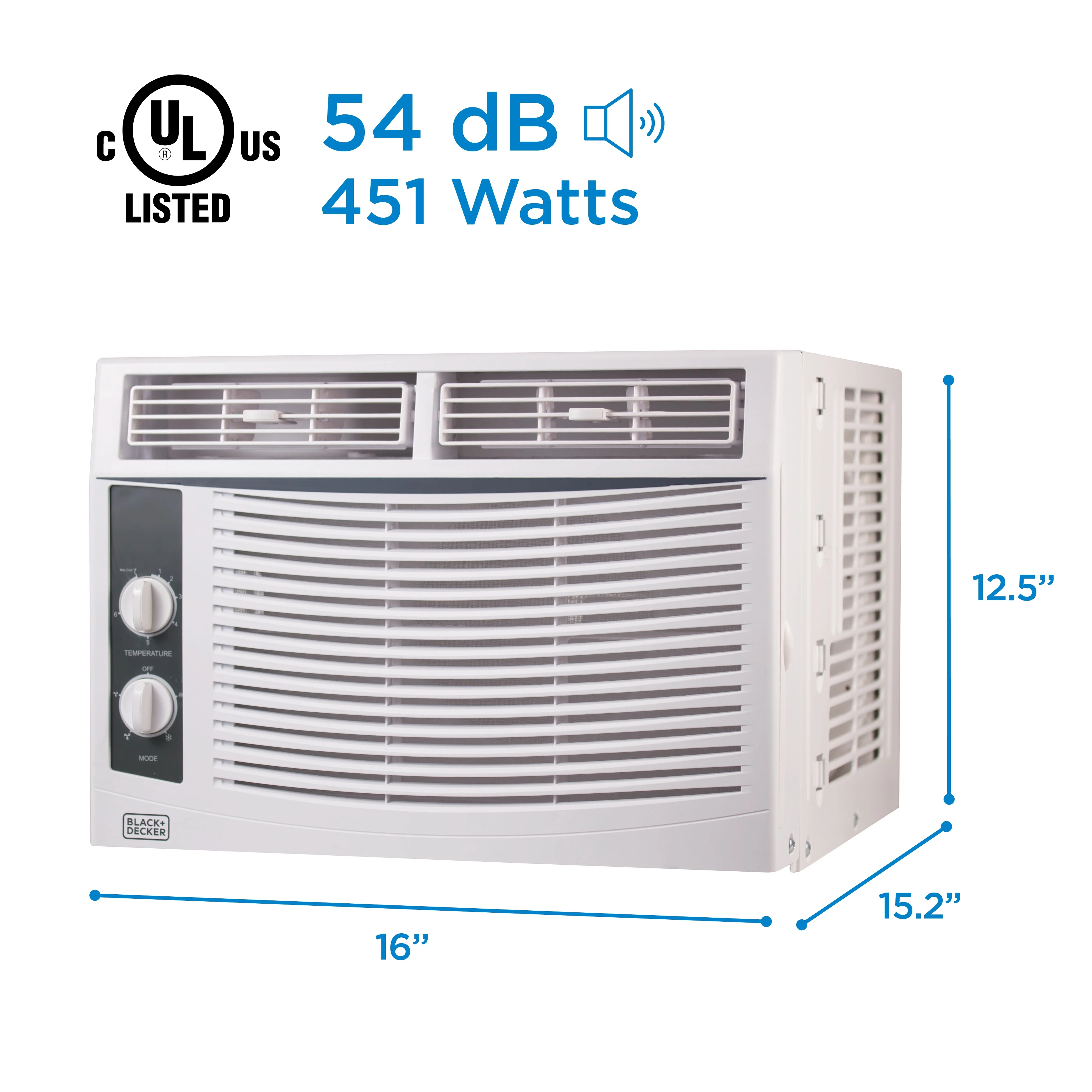 BLACK+DECKER BWAC05MWTB 5, 000 BTU Window Air Conditioner Unit, AC Cools up to 150 Square Feet, Energy Efficient, White