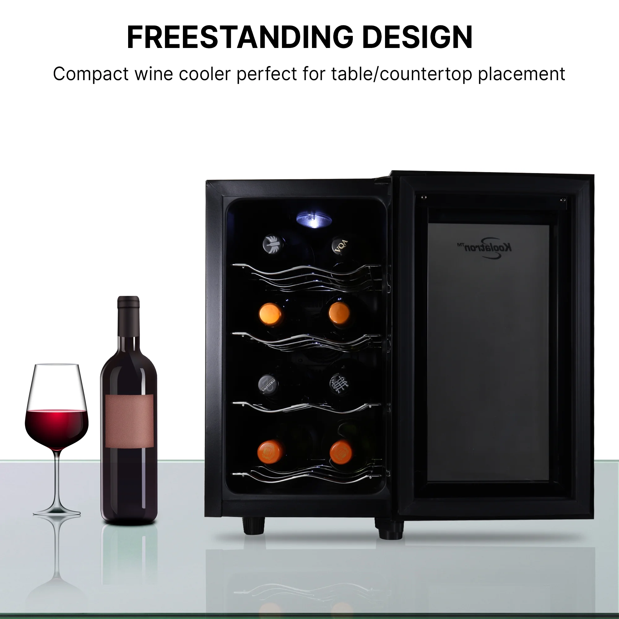 Koolatron 8 Bottle Wine Cooler Thermoelectric Freestanding Wine Fridge