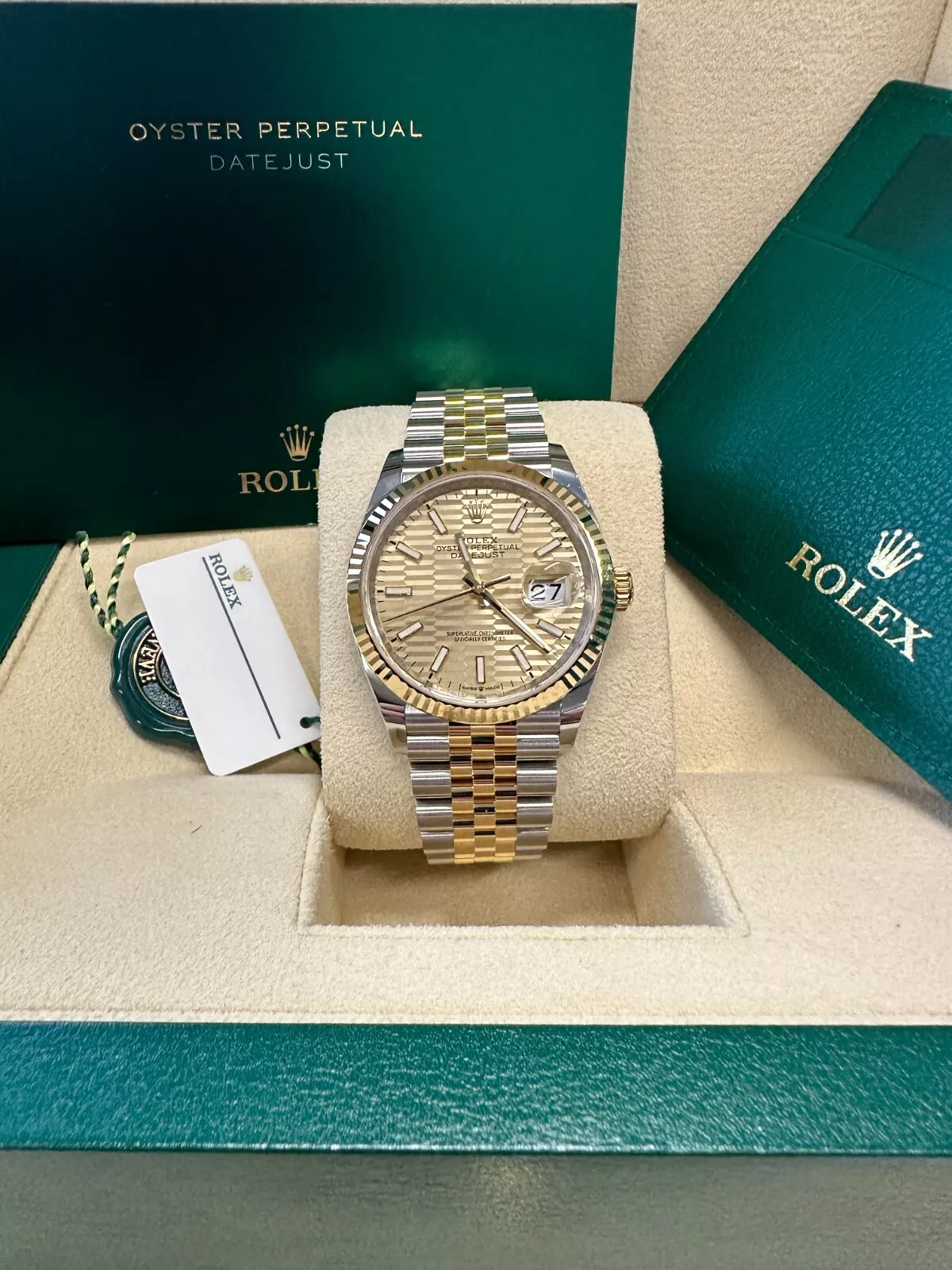 [Super Clone]RLX  Datejust 36mm 126233-0039 Champagne Fluted Motif Index Dial Jubilee Bracelet