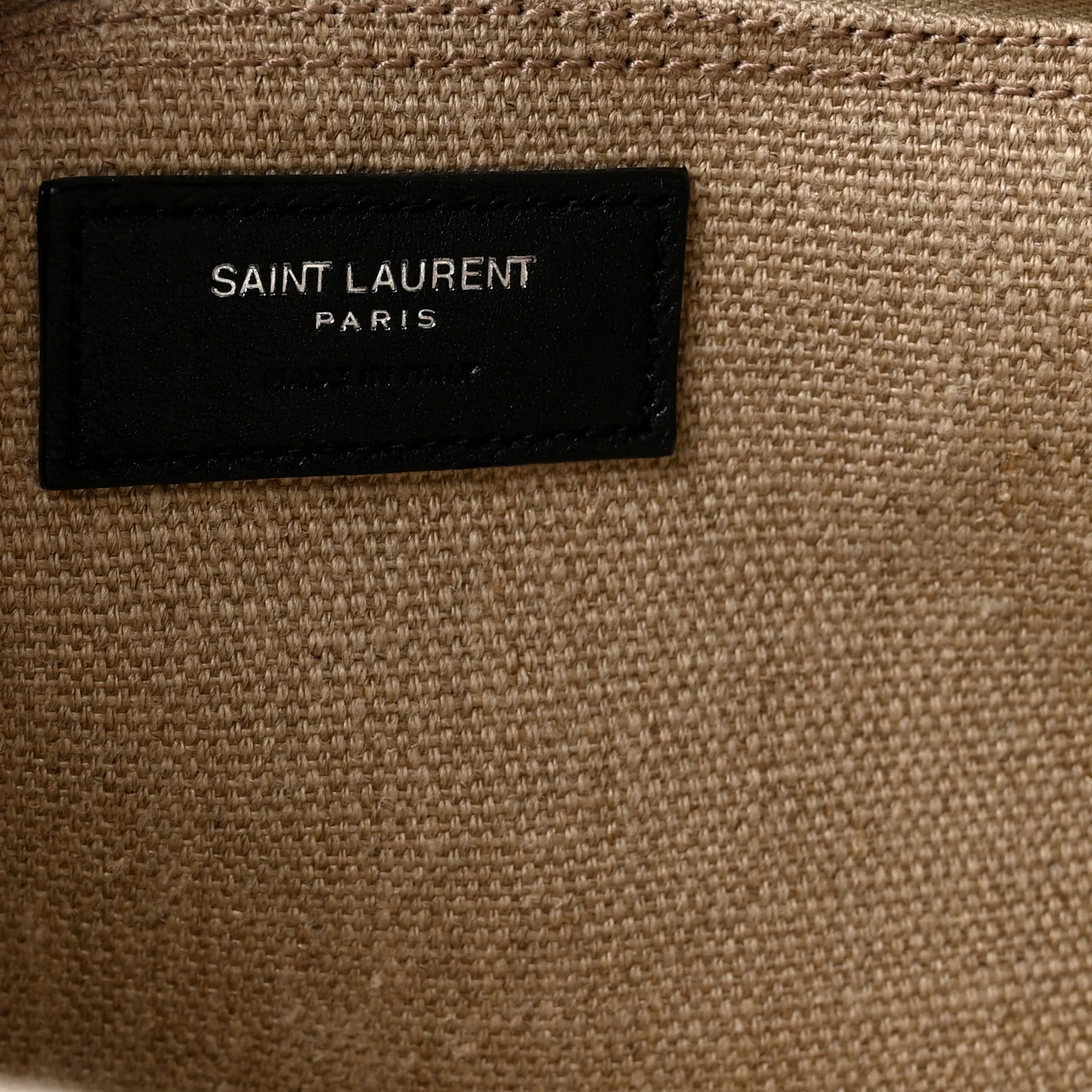 Linen Calfskin Small Rive Gauche Tote Greggio Natural