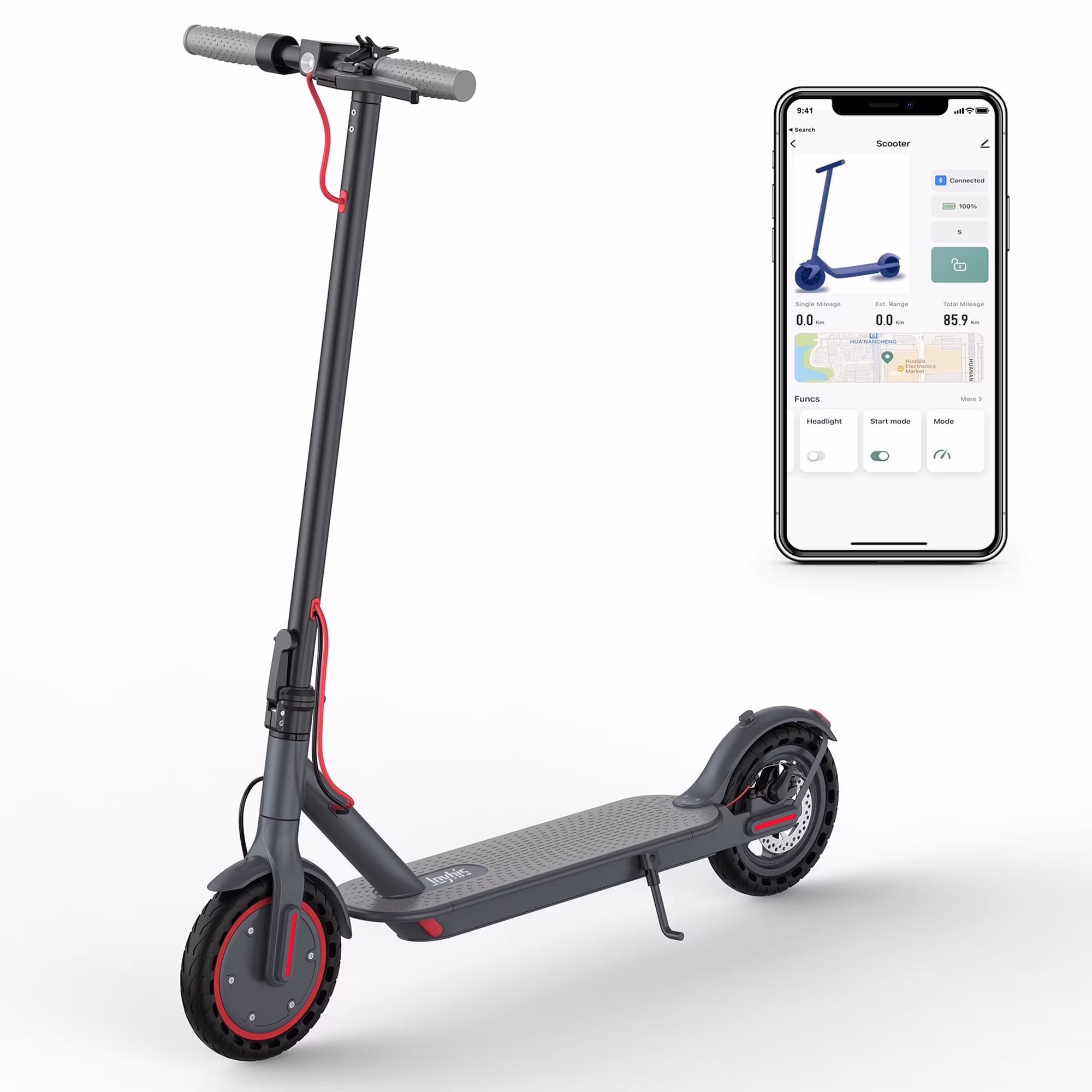 J078 Electric Scooter for Men and Women 8.5" Solid Tire 19mph Power by 350W Motor Max 21 mile Range Folding Commuting E Scooter