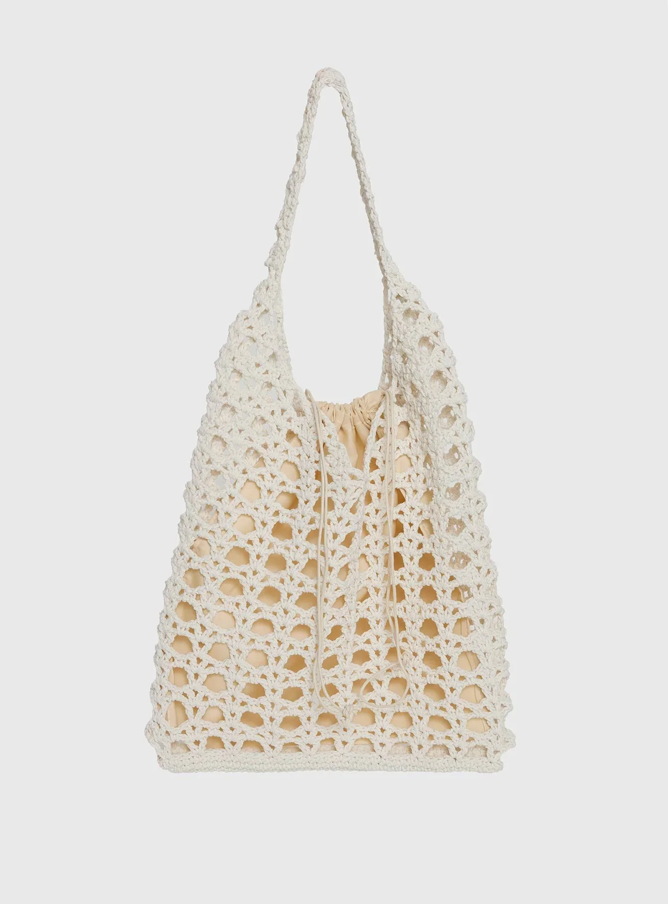 Annalissa Crochet Tote Bag White