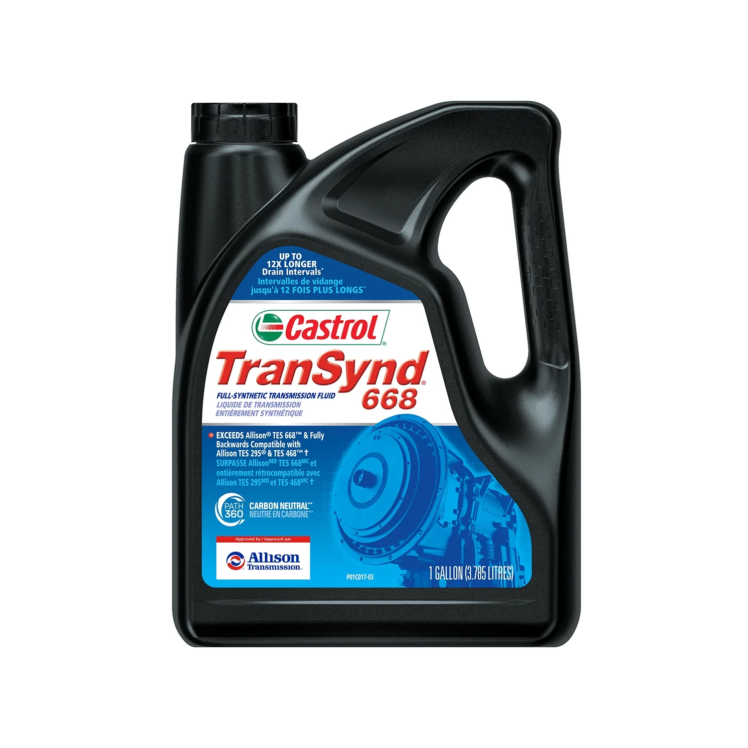 Castrol Transynd 668 Full Synthetic Automatic Transmission Fluid, 1 Gallon, Case of 3