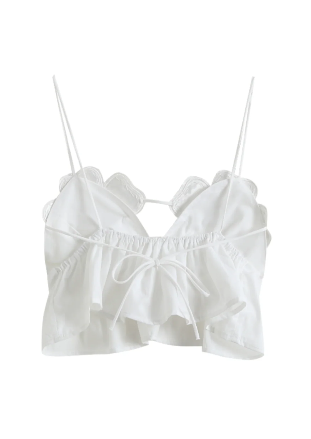 Blouse blanche à manches volantées pour femmes