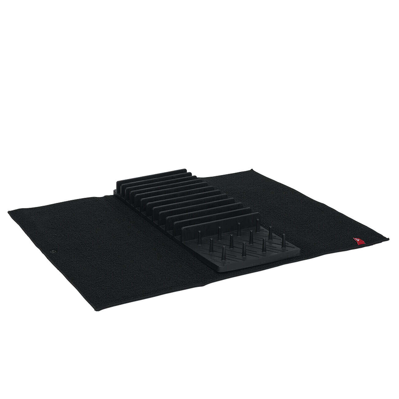 Égouttoir avec tapis pliable noir 11 rangées 12 picots