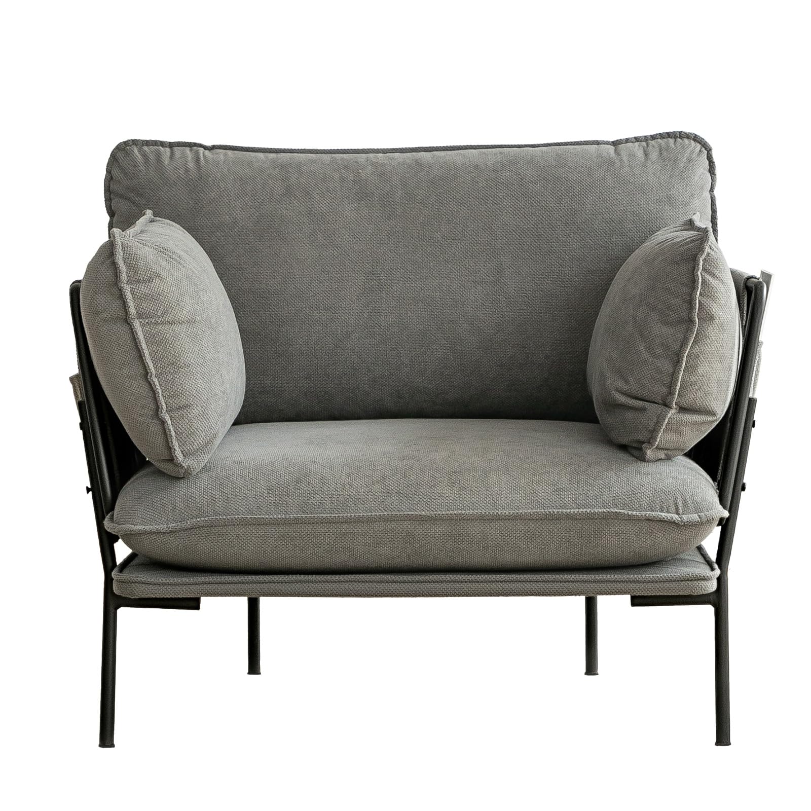 AECOJOY Modern Accent Chair Reading Chair with Pillow Upholstered Armchair for Adults