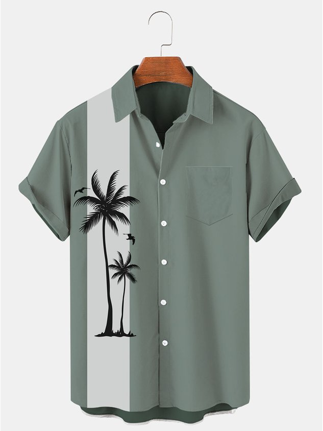 Chemise hawaïenne décontractée et respirante à manches courtes pour homme, imprimée plage