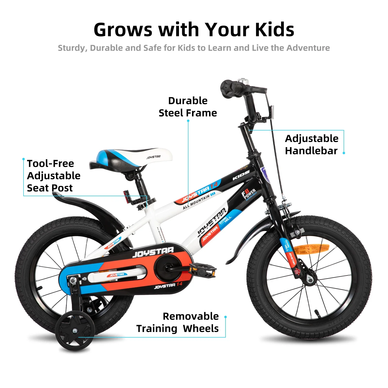 JOYSTAR New Berry Kids Bike, Ages 3 - 10, 12 - 20 in with Training Wheels, Pink