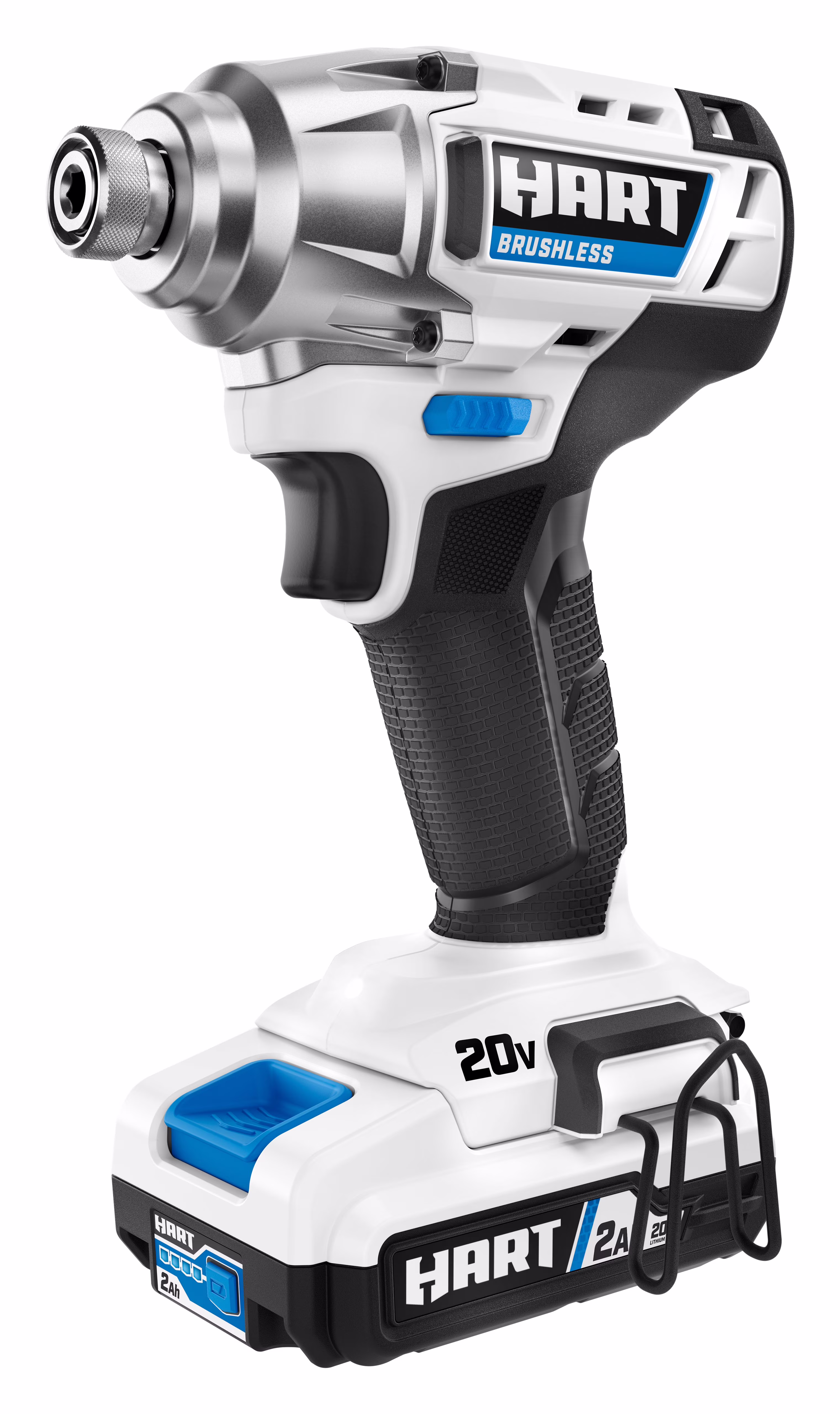 HART 20-Volt Cordless Brushless Impact Driver Kit, Gen 2, 1/4 Hex Collet