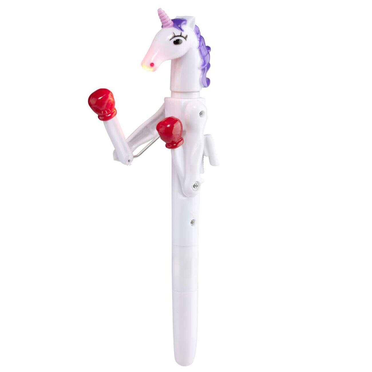 Stylo LED licorne articulé L19cm (2 modèles rose ou blanc)