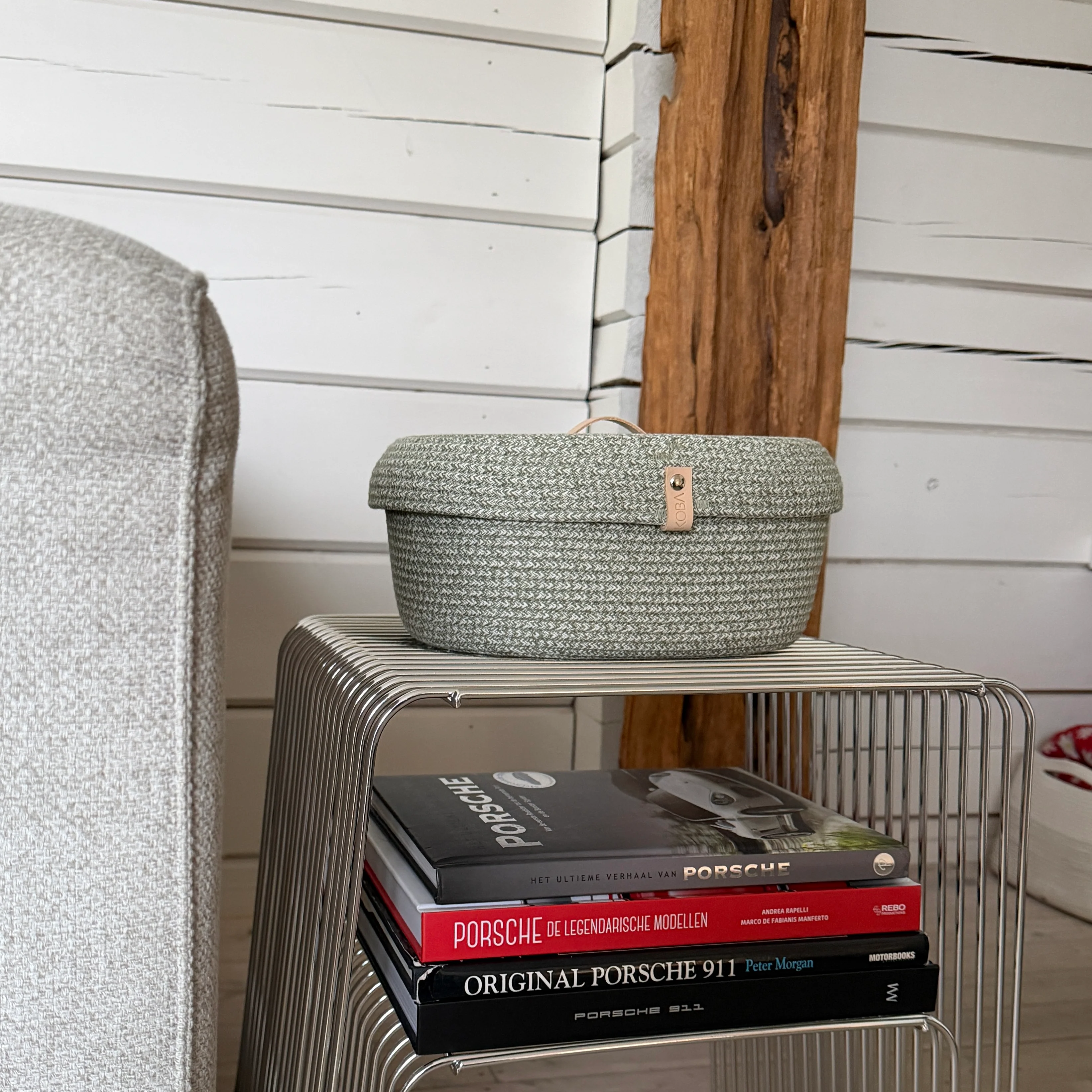 Lidded Oval Storage Sage Green