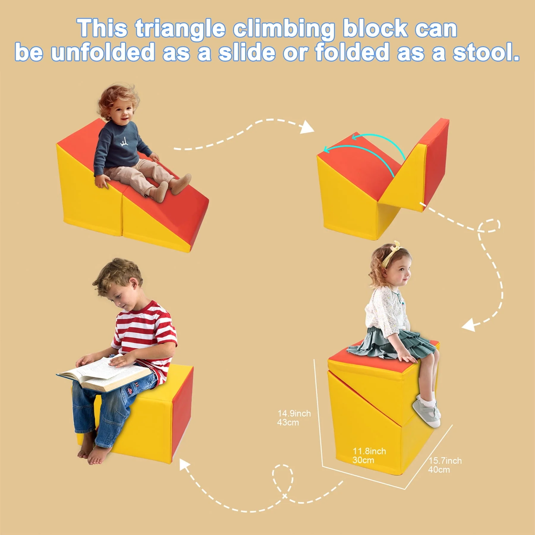 KORIMEFA 5 PCS Kids Climbing Toys for Toddlers 1 - 3, Lightweight Couch Kids for Crawling Sliding, Soft Play Equipment Foam Climber Blocks, Indoor Climb and Crawl Activity Playset