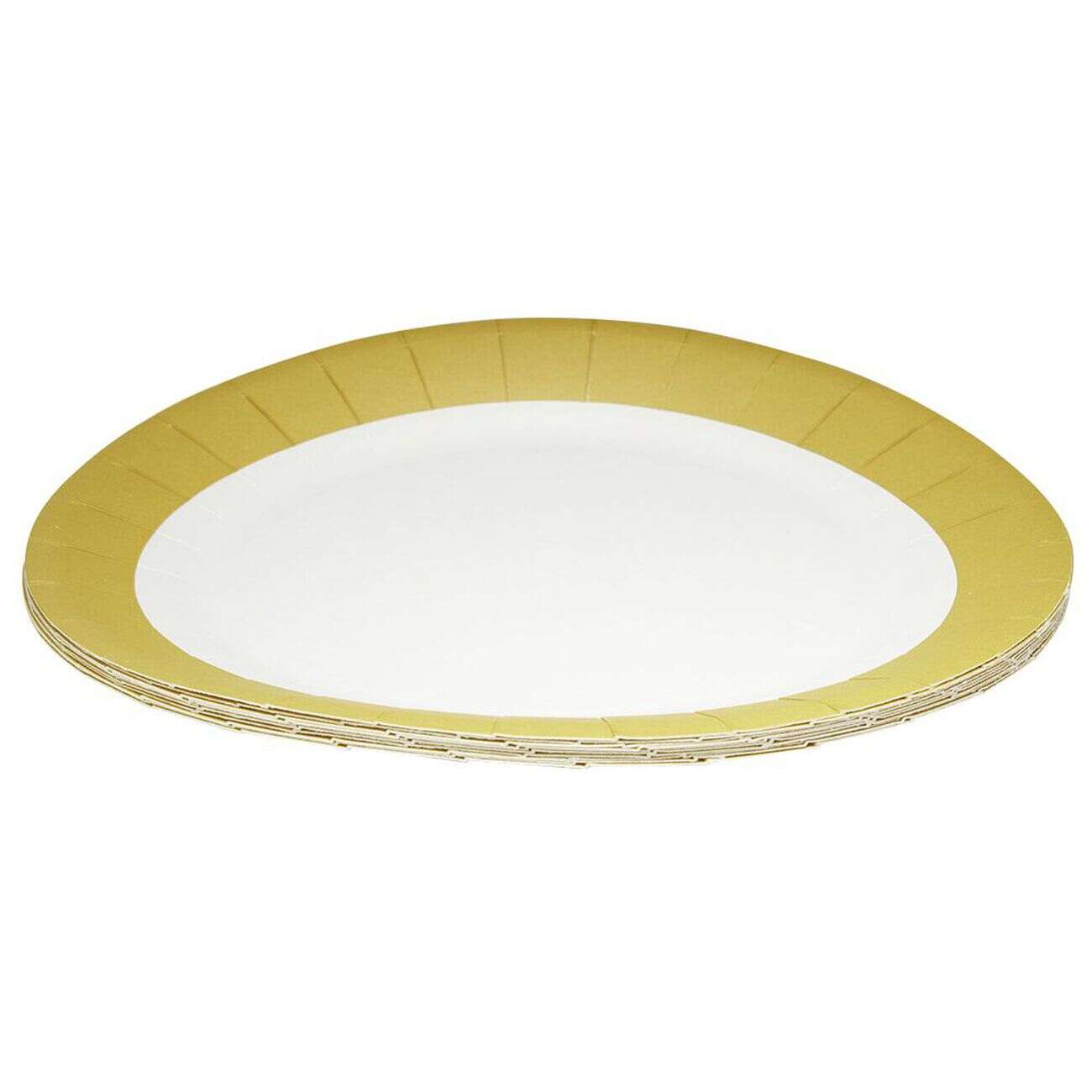 Lot de 10 assiettes en carton Ø23 cm doré