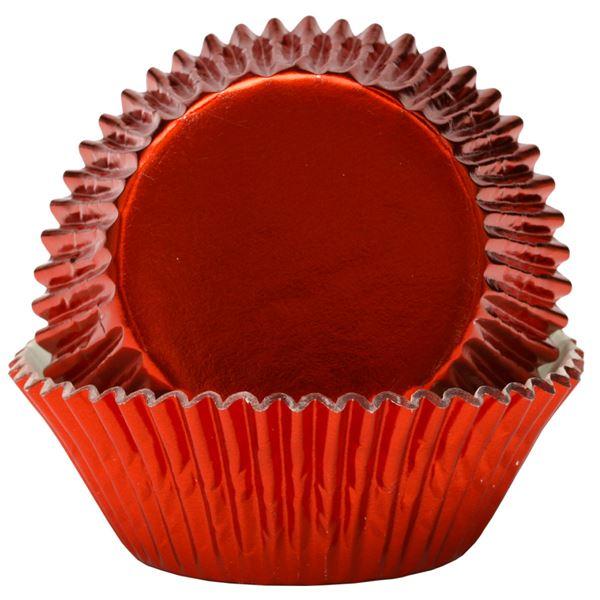 Muffinsform 45 stk rød metallic