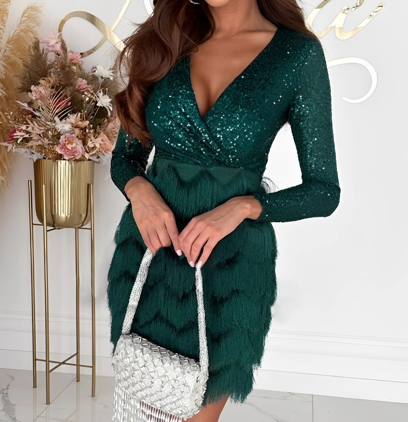 Isabelle - Mini robe à paillettes élégante