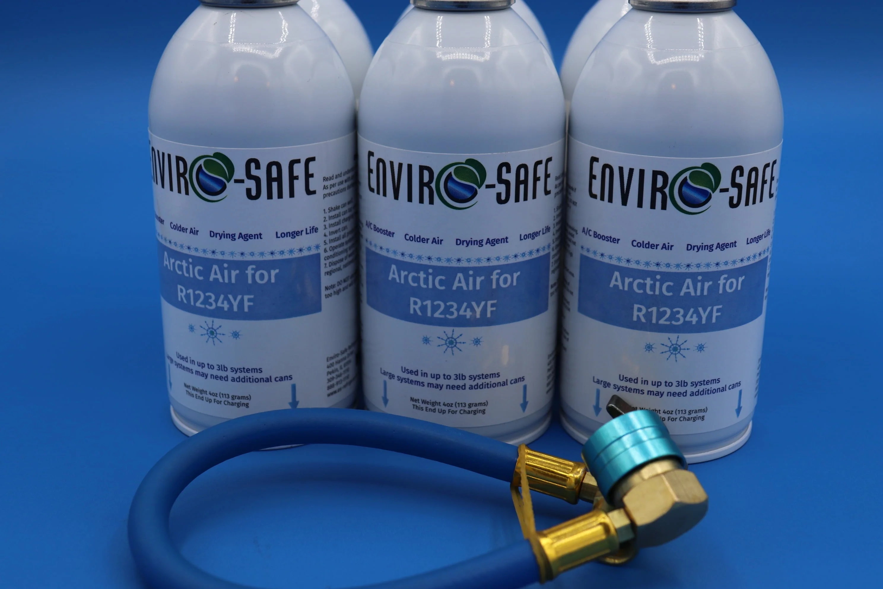 Arctic Air for R1234yf for Automotive Air Conditioning Systems, 6 Cans and Brass Hose, R - 1234yf, R1234