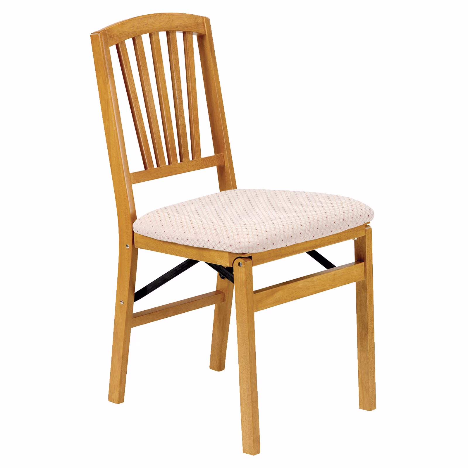 Mission Fusion Folding Chair (Set of 2)- Blush Fabric and Fruitwood(Fruitwood) - Image 3