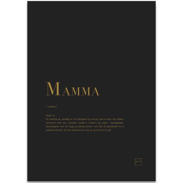 Poster mamma 30x40 cm svart