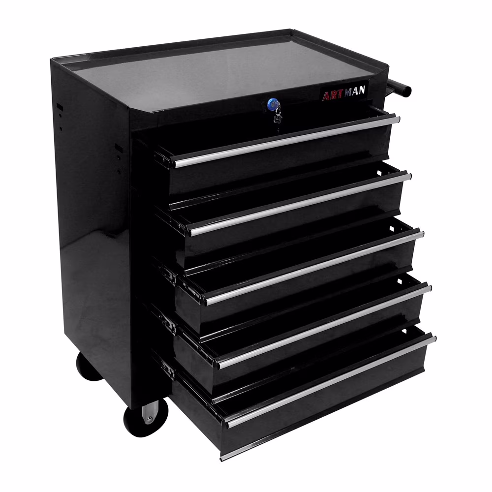 5 Drawers Rolling Tool Box Cart Tool Chest Tool Storage Cabinet with 4 Wheels US
