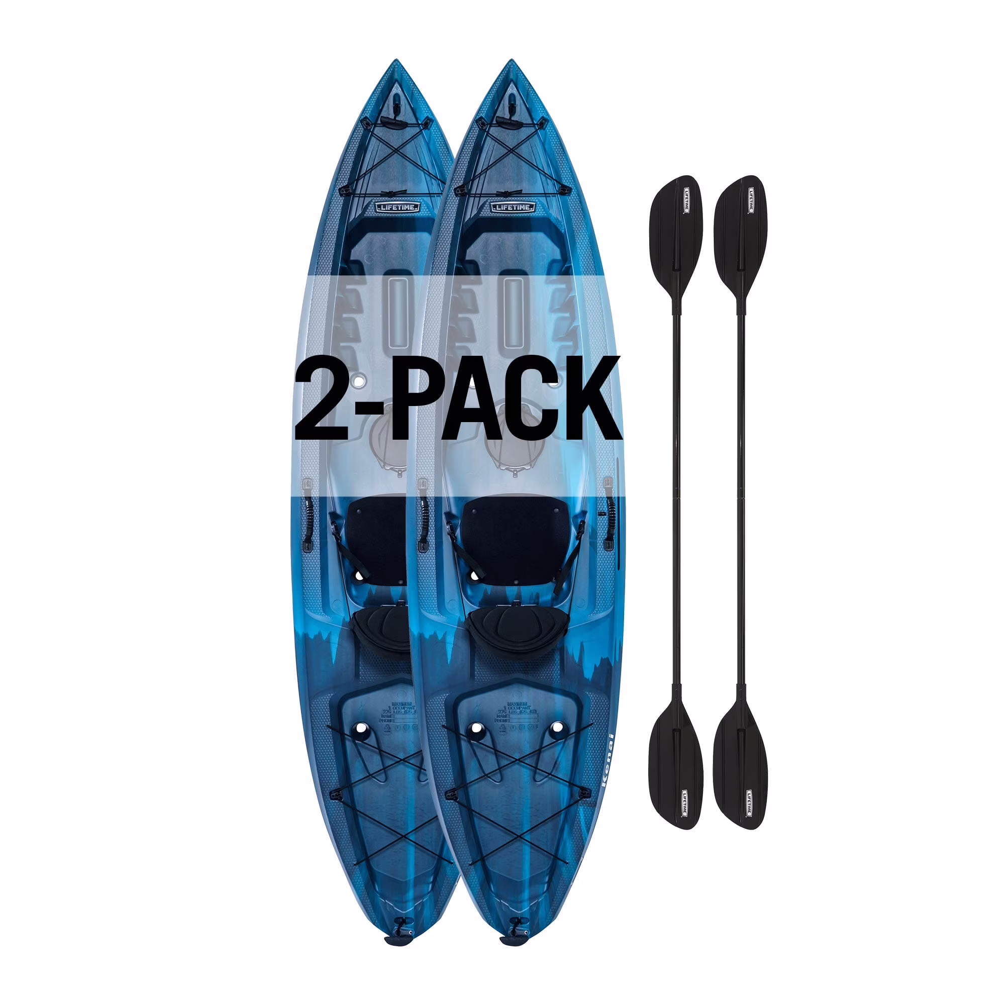 10 25 Ft  Kenai Sit on Top Kayak 2 Pack, Lightning Fusion (91210)