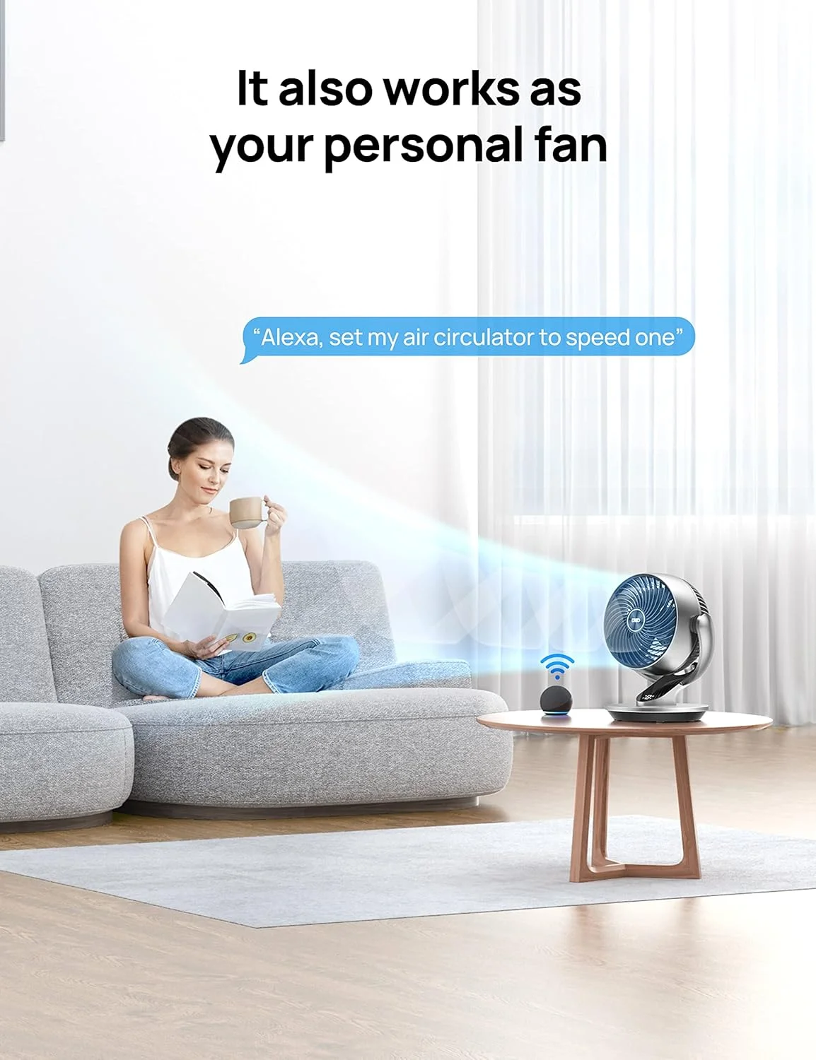 10.24 in 4-Speed Oscillating 343 CFM Air Circulator Fan - Image 6