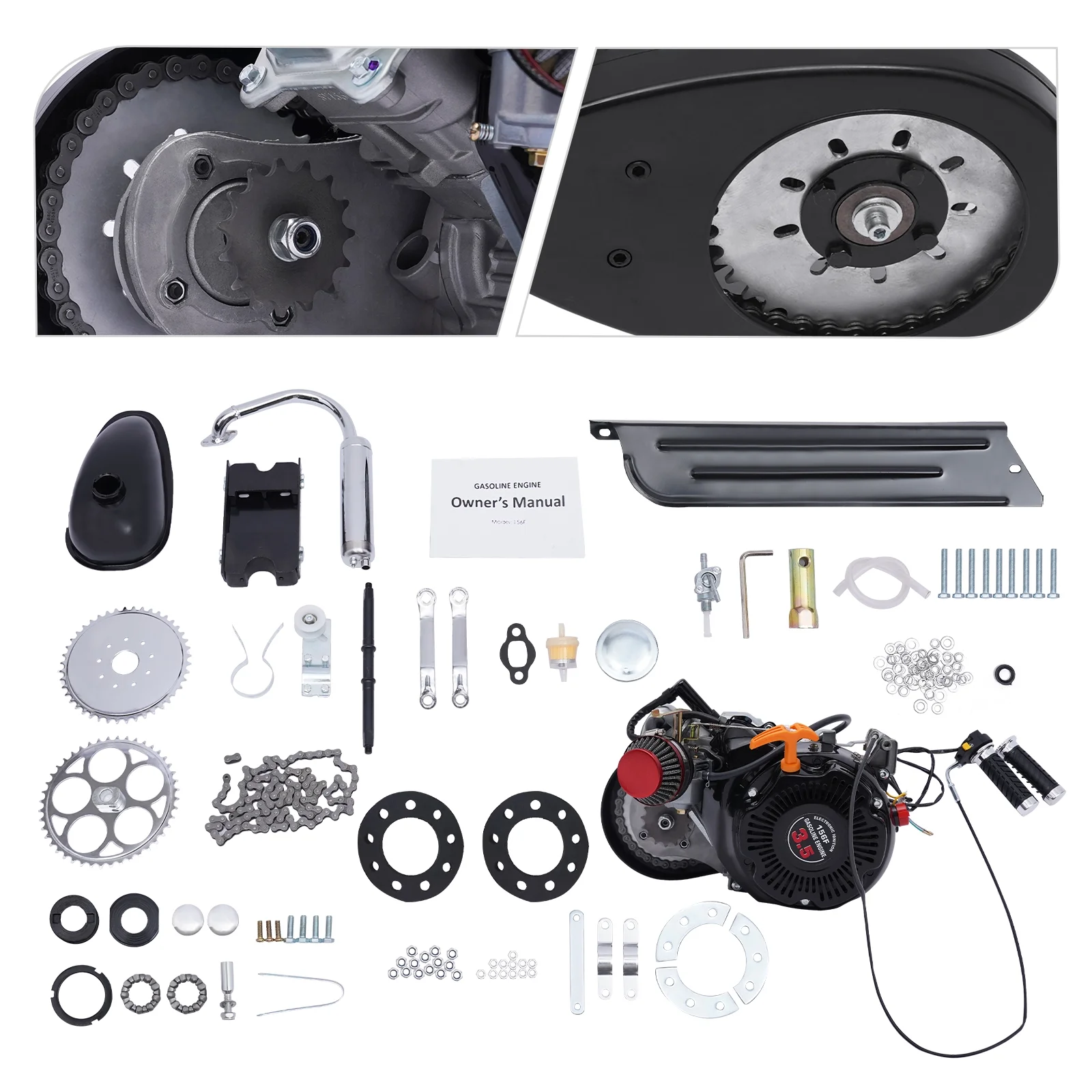 Full Set 100CC 4-Stroke Bicycle Engine Kit Gas Motorized Motor Bike Modified Engine Conversion Kit Chain Drive 3HP 3600Rpm - Image 4