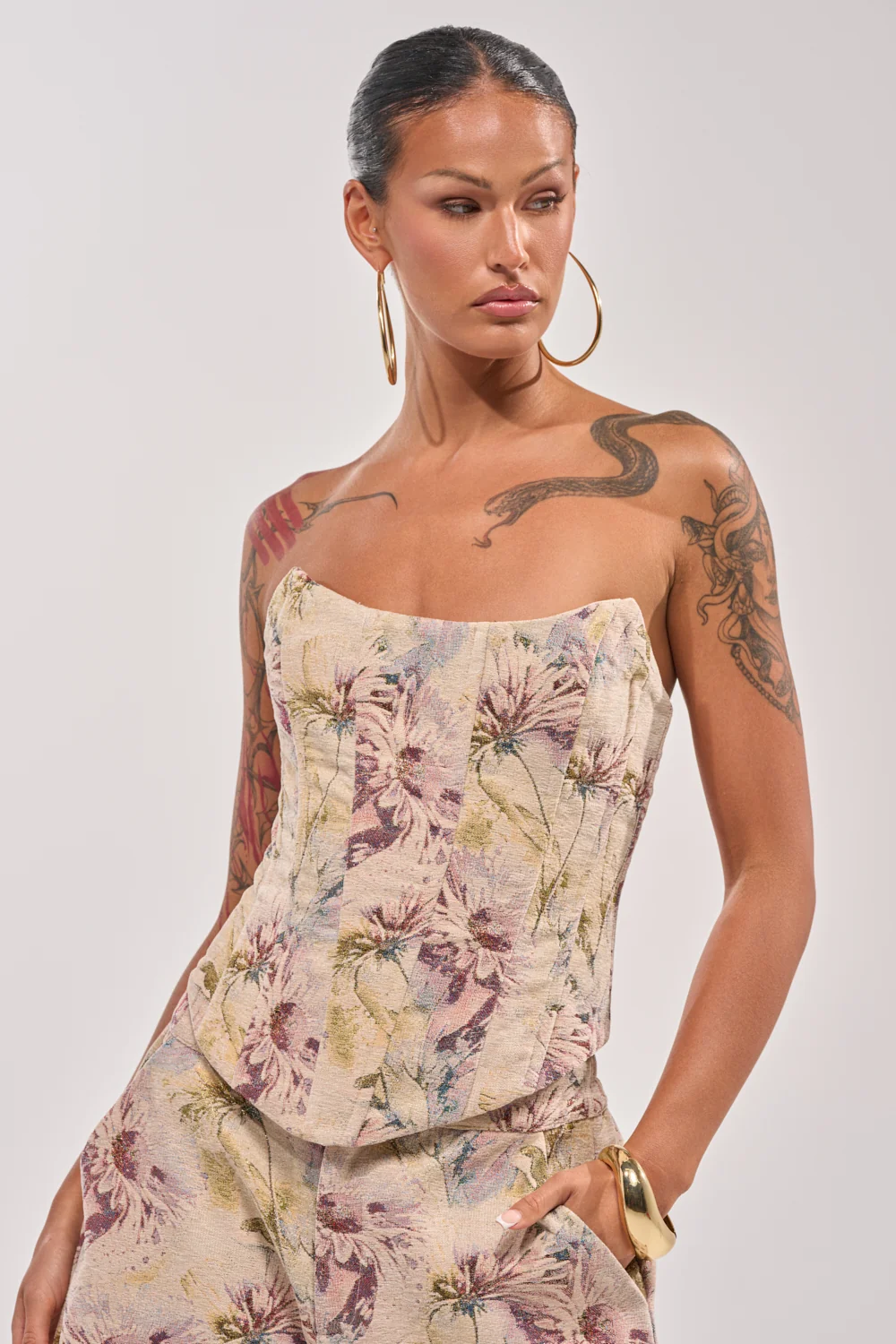SWEETIE PIE BROCADE CORSET TOP - Akira Store