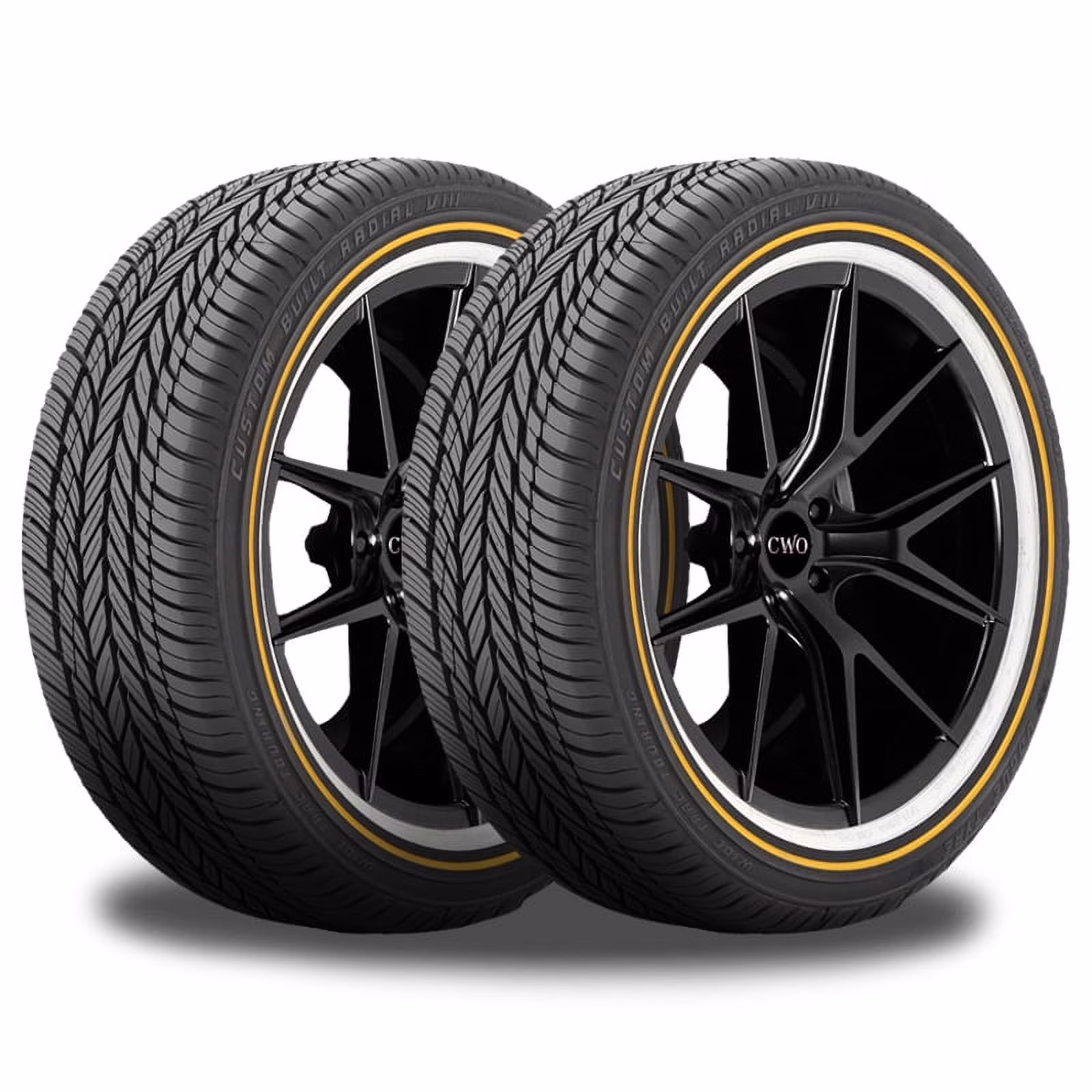 Set of 4 Vogue Custom Built Radial VIII 235/55R18 104V XL White/Gold Sidewall Tires 0.3206.132 / 235/55/18 / 2355518