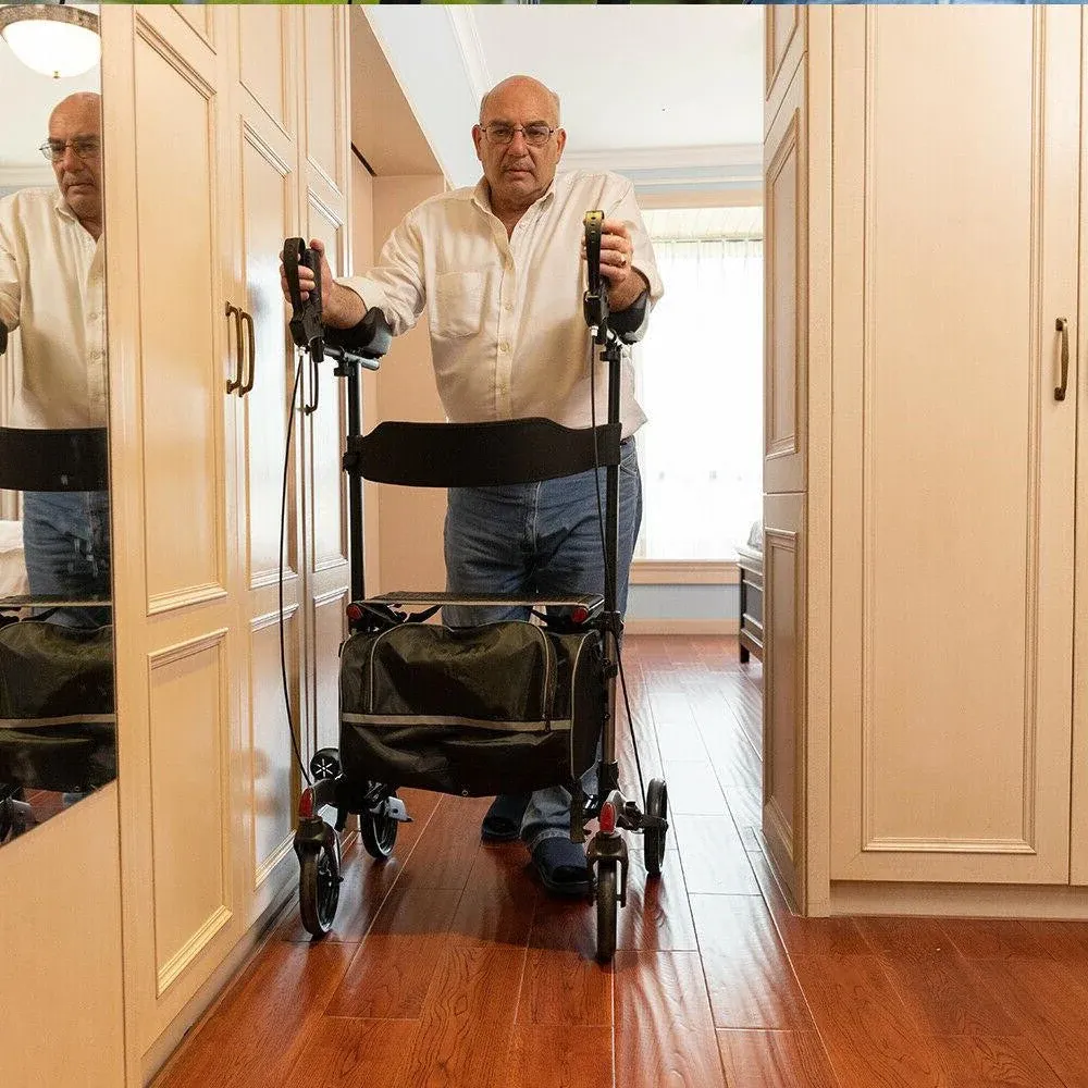 Rollator robuste pour personnes âgées, avec fonction verticale. Déambulateur vertical.