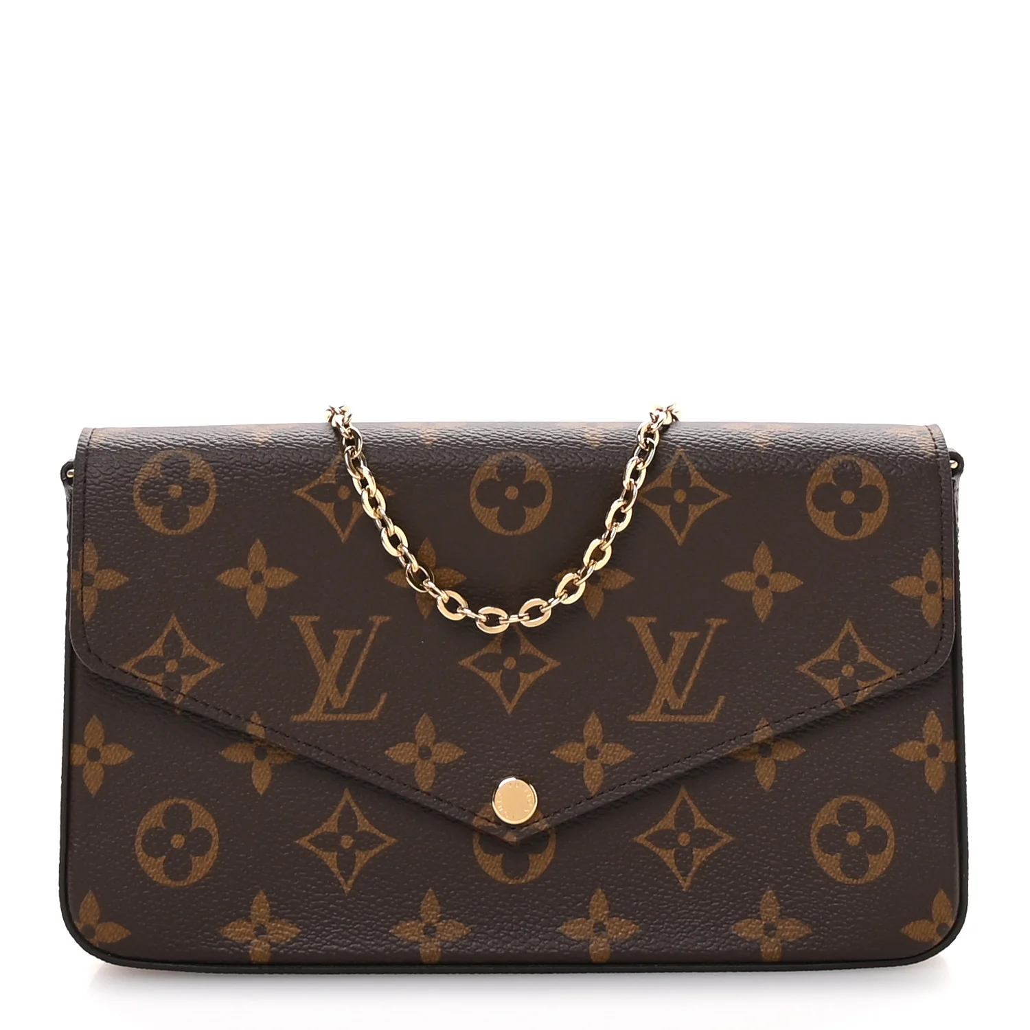 Monogram Pochette Felicie Chain Wallet Fuchsia