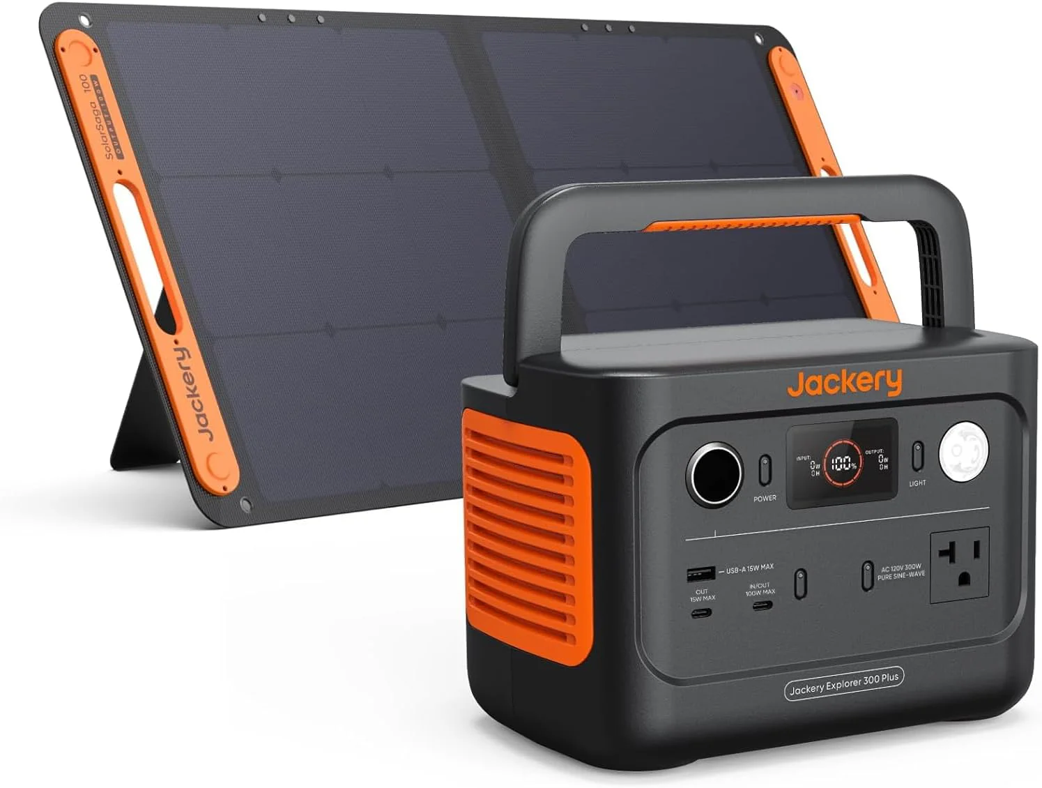 Portable Power Station Explorer 300, 293Wh Backup Lithium Battery, 110V/300W Pure Sine Wave AC Outlet, Solar Generator for Outdoors Camping Travel Hunting Blackout (Solar Panel Optional)