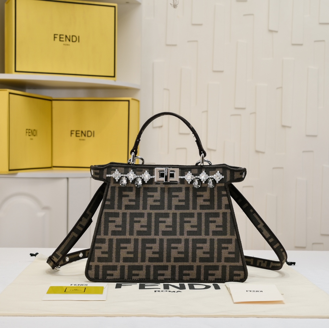 Fen Peekaboo ISeeU Petite diamond tote bag