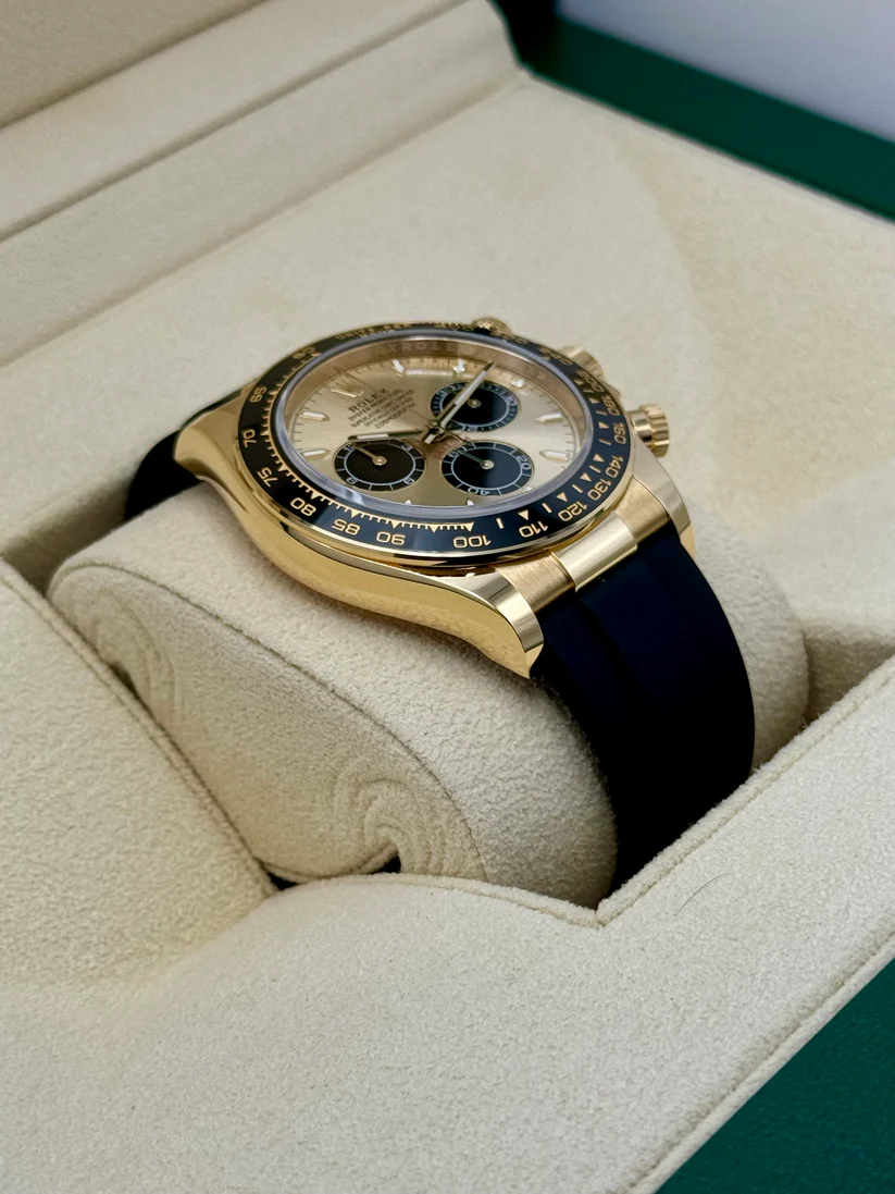 [Super Clone]Rolex Daytona Yellow Gold /Ceramic / Golden /Oysterflex m126518LN-0012