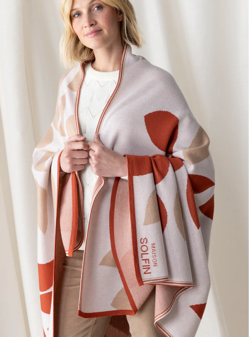 Plaid adulte en laine mérinos beige