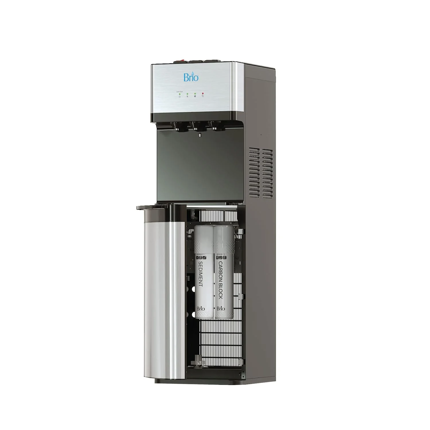 Fontaine à eau sans bouteille autonettoyante Brio avec filtre à eau potable en acier inoxydable