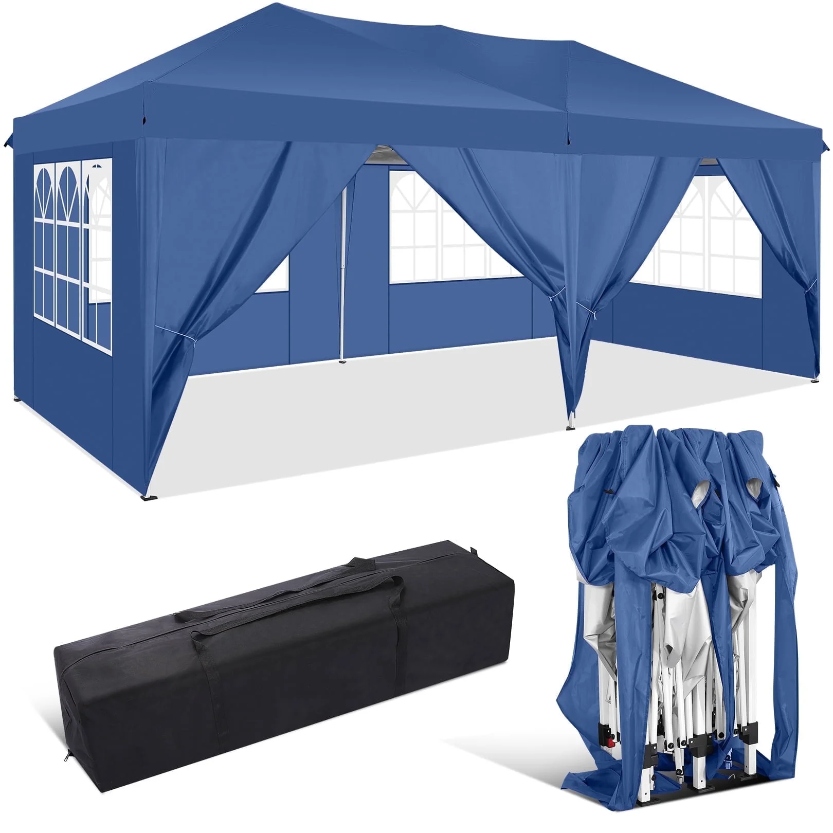 SANOPY 10' x 20' Pop up Canopy Tent, Instant Outdoor Party Canopy, Straight Leg Shelter, Adjustable Height Waterproof Gazebo with Carrying Bag for Party Wedding Picnic Tent