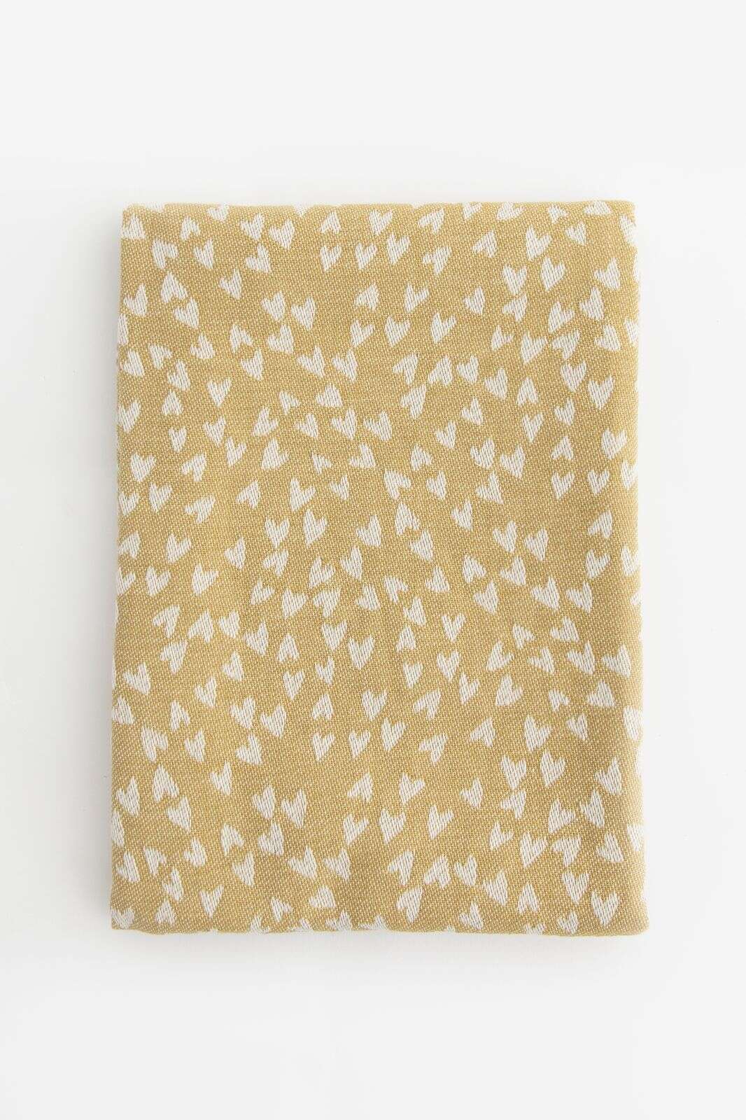 Lichtgroene katoenen theedoek met hartjesprint