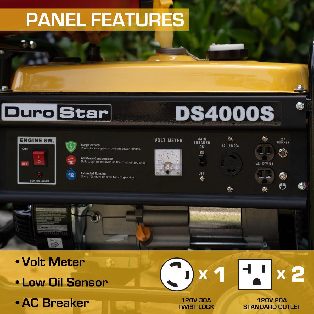 Durostar DS4000S 4000 - Watt 208cc Air Cooled OHV Gas Engine Portable RV Generator