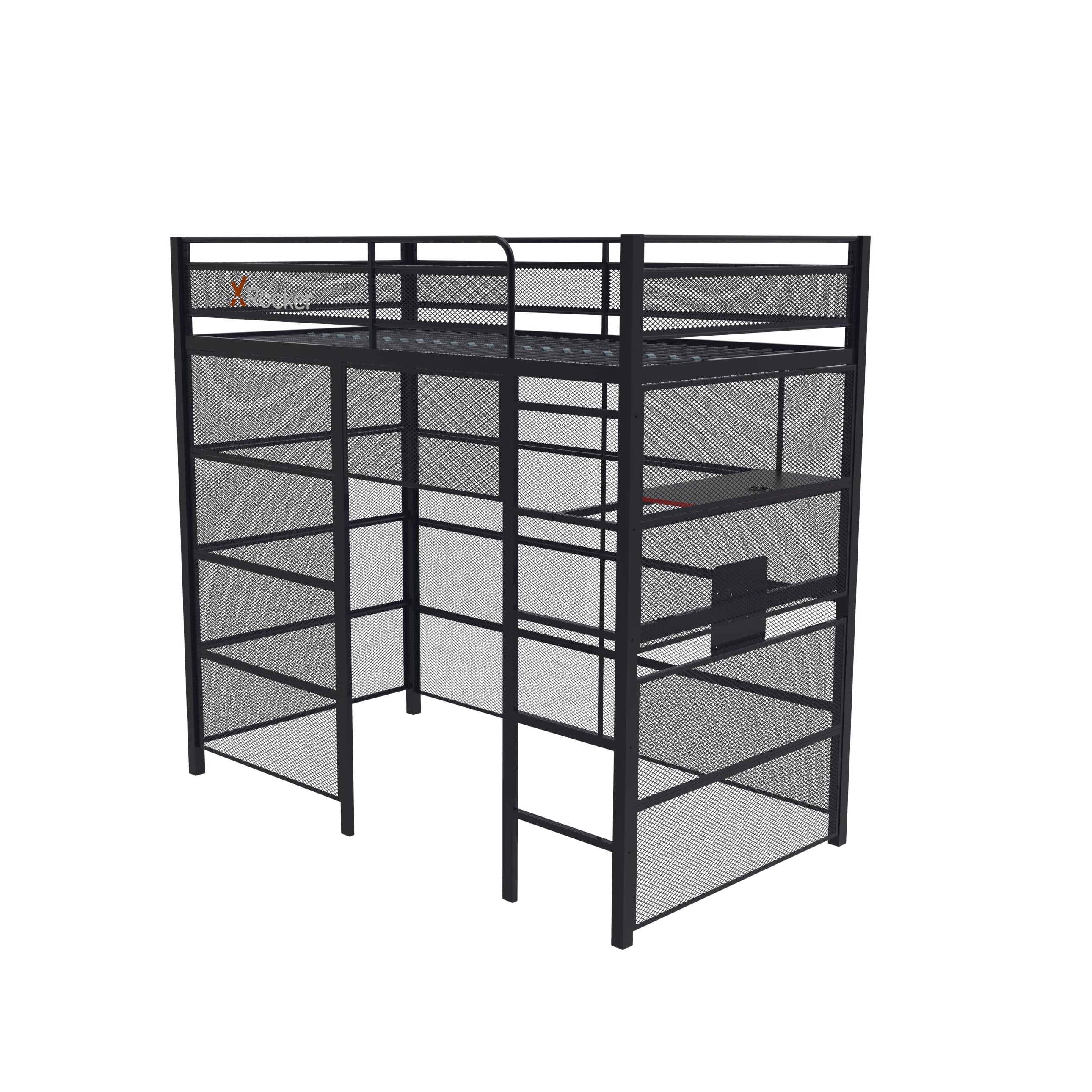 Gaming Den Bunk Bed with VESA TV Mount, Twin, Black, Teen, Children Image 9
