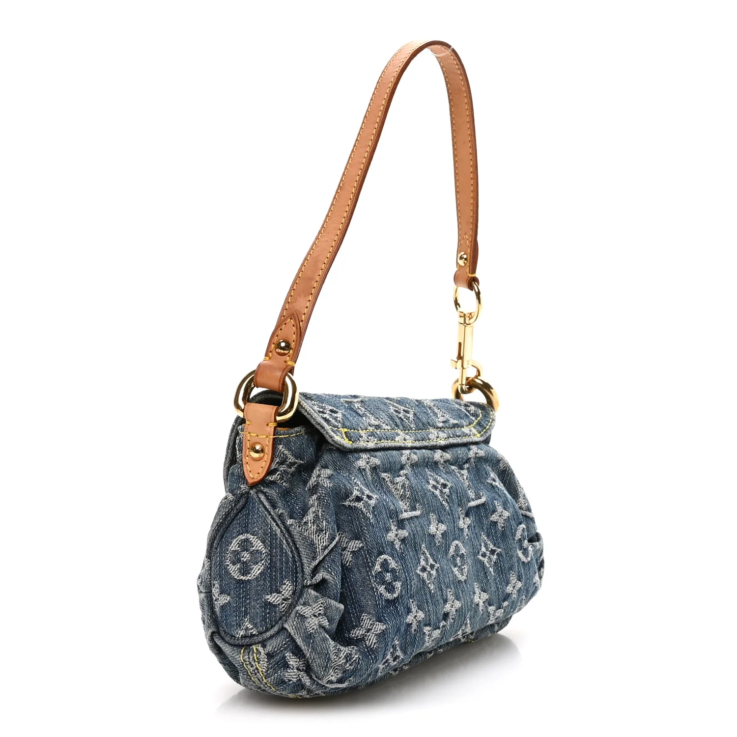 Monogram Denim Mini Pleaty Blue