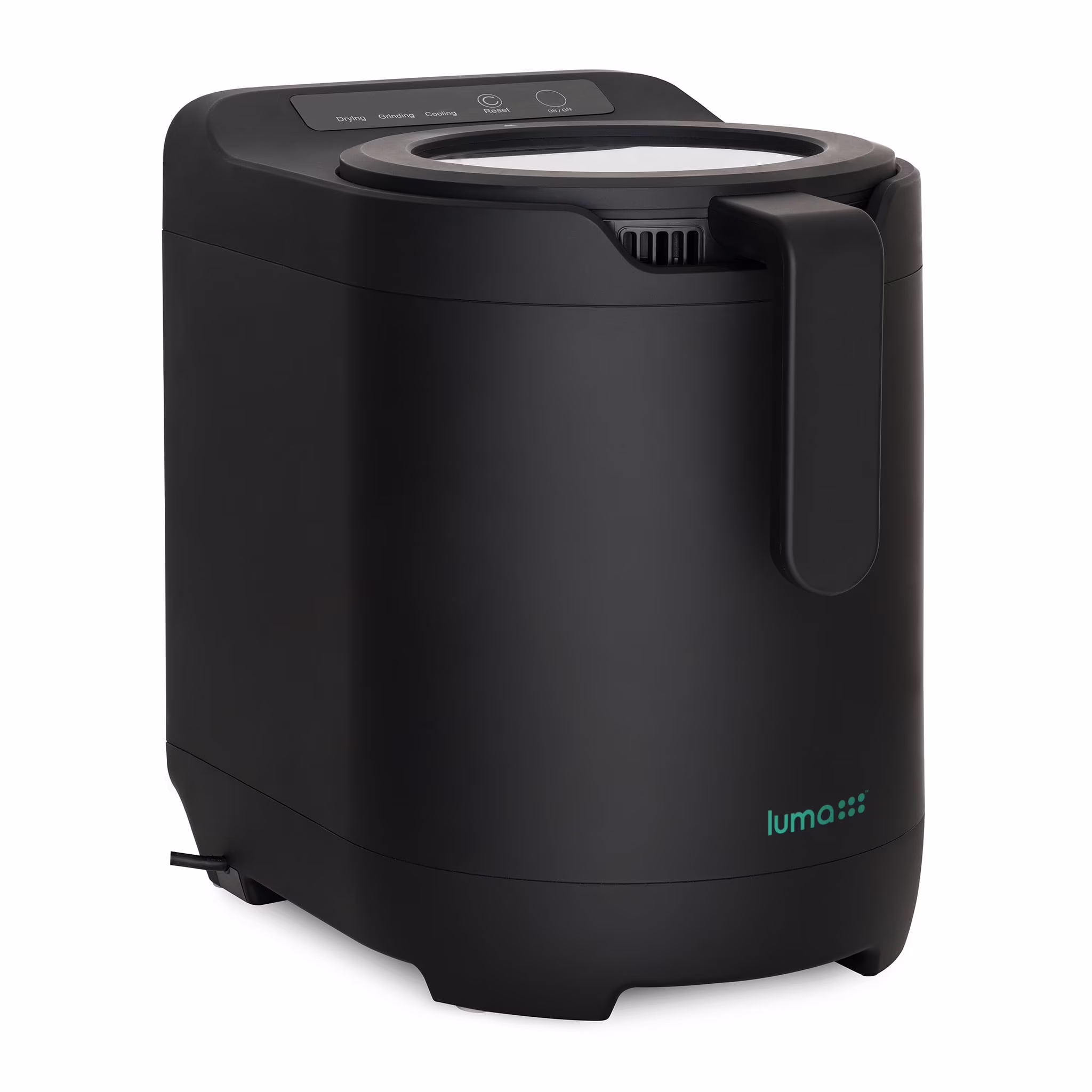 Electric 2.5L Black Countertop Composting Bin with Odor-Free Activated Carbon Filtration