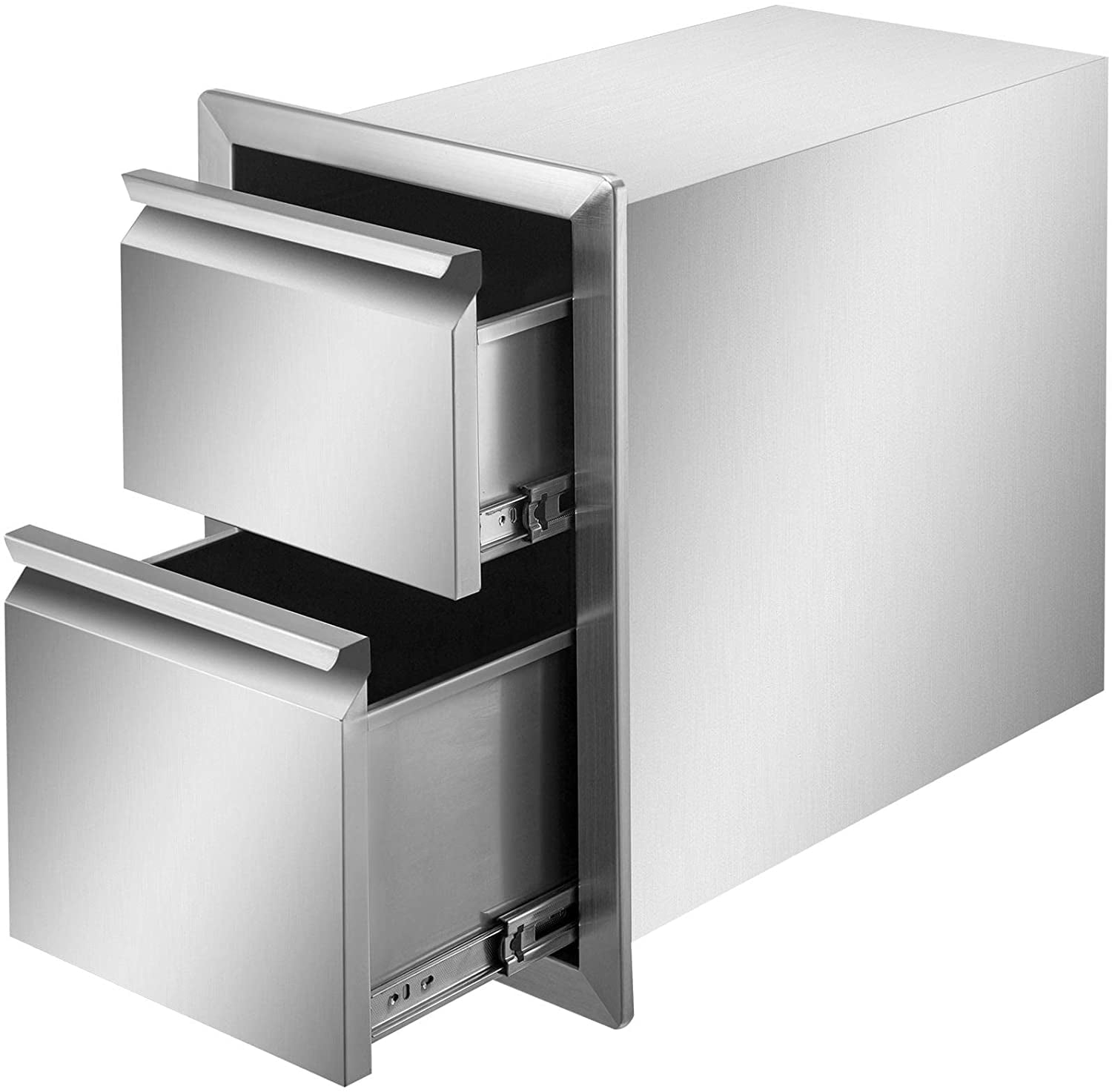 Outdoor Kitchen Door Drawer Combo 29.5 W x 21.6 H x 22.4D. Access Door/Triple Drawers with Propane Drawer and Adjustable Garbage Ring. Perfect for BBQ Island Patio Grill Station