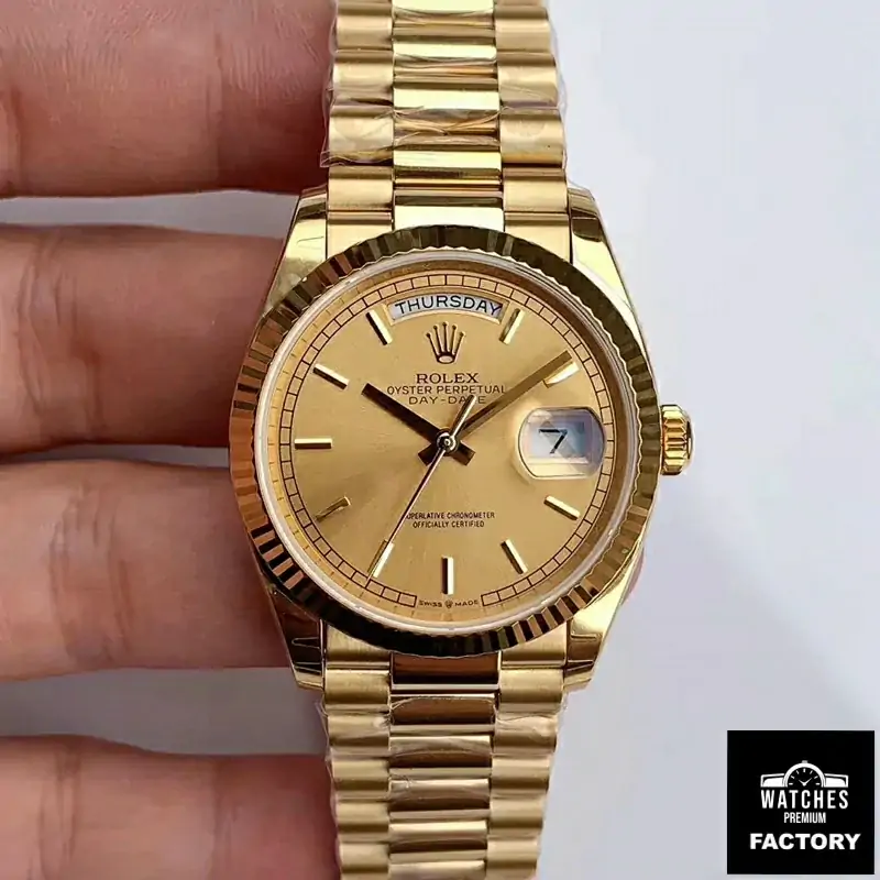 Rolex Day-Date M128238-0045 Yellow Gold EW Factory Champagne Dial