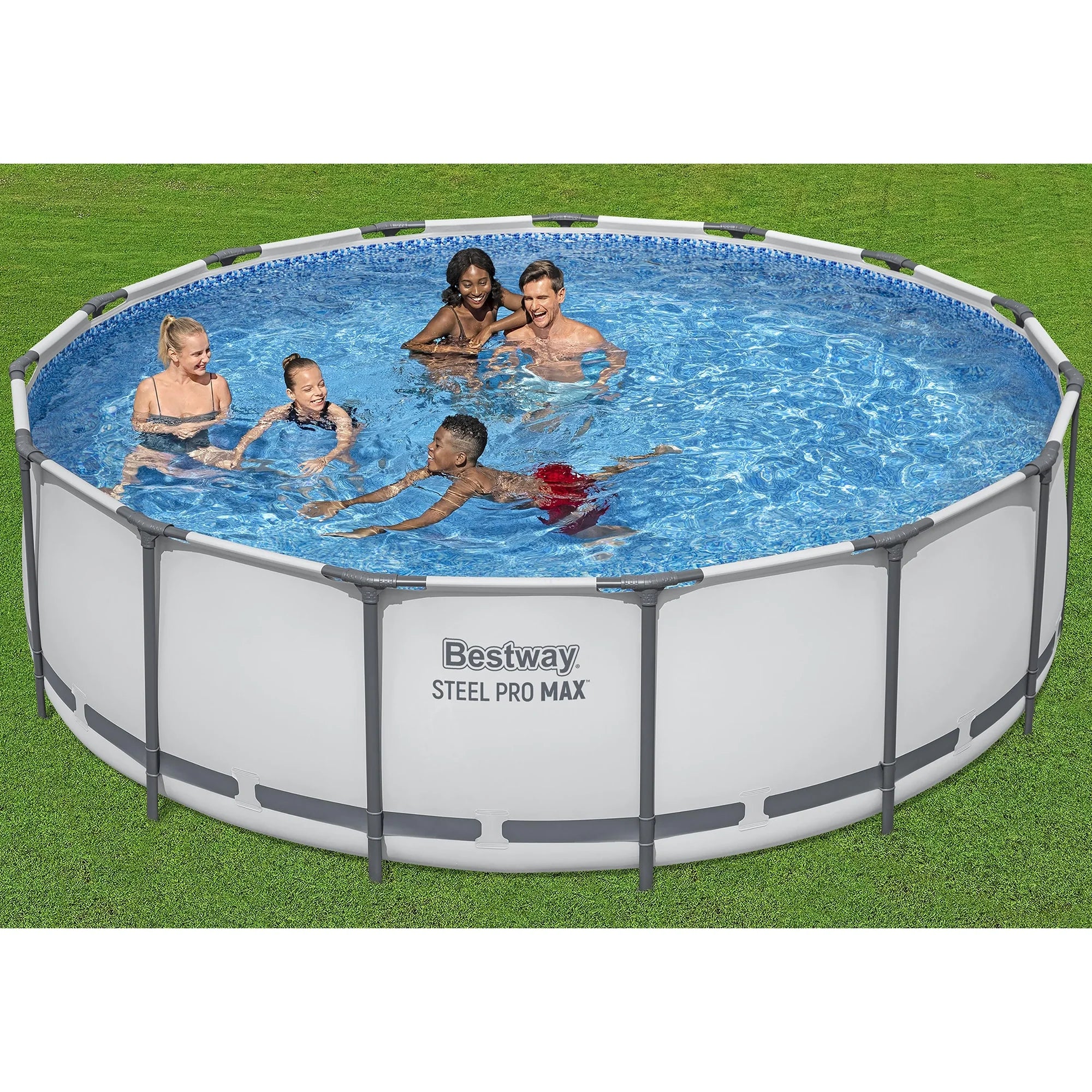 Bestway: Steel Pro MAX 15' X 48 Above Ground Pool Set - 4231 Gallon, Outdoor Family Pool, Corrosion & Puncture Resistant, Includes Filter, Pump, Ladder & Cover