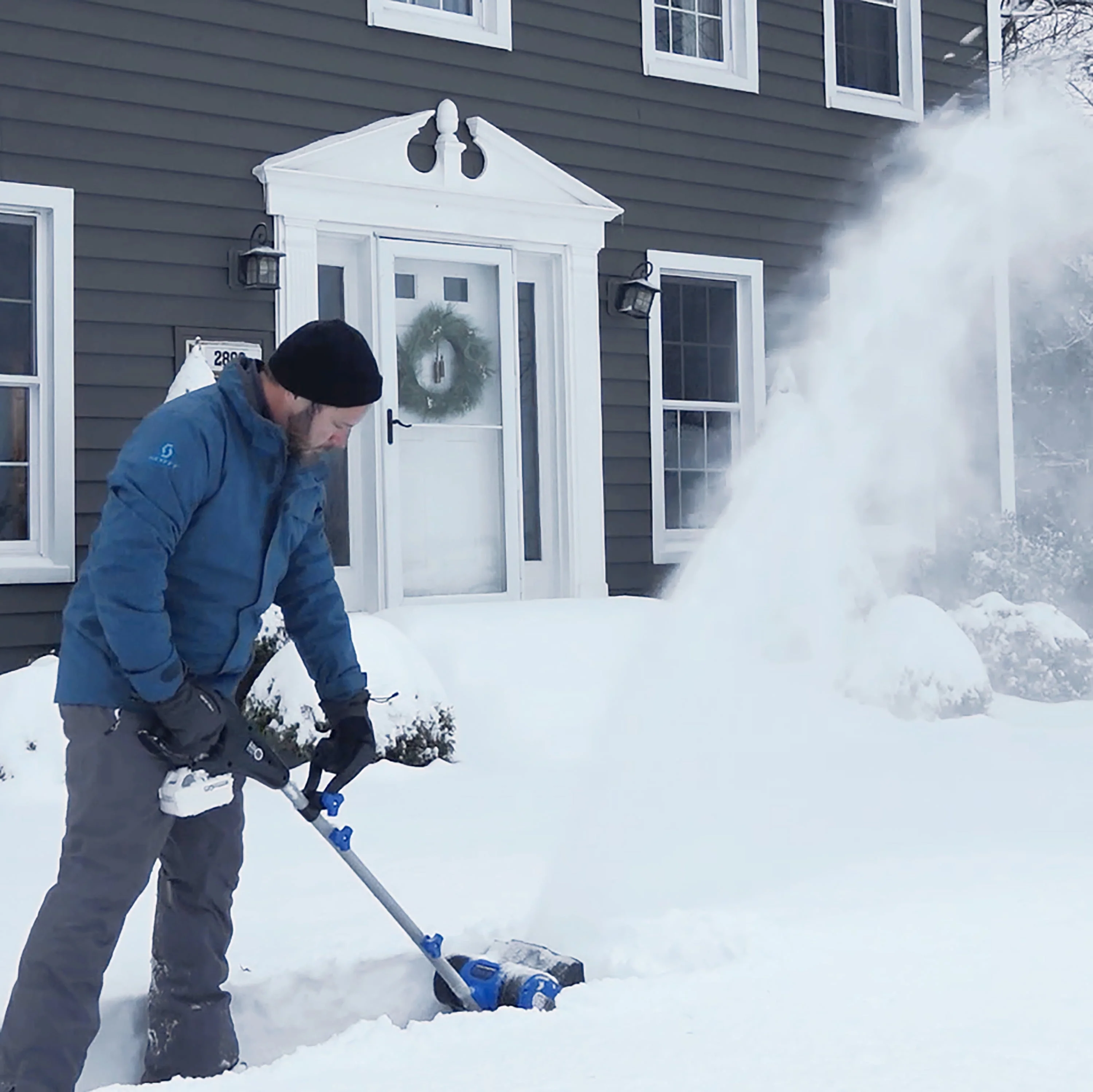 24V 10 inch Cordless Snow Shovel, 5 0 Ah Battery Charger(Blue) Image 9