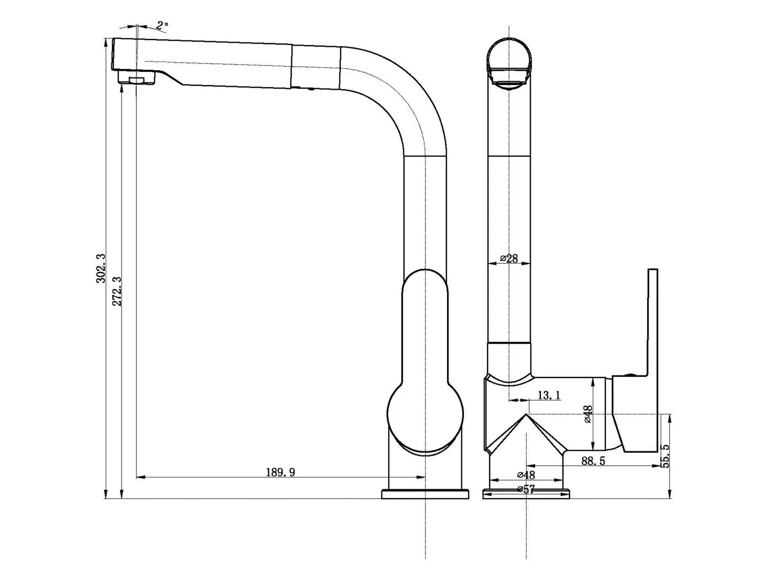 Schtte Mitigeur basse pression LONDON, avec jet rtractable